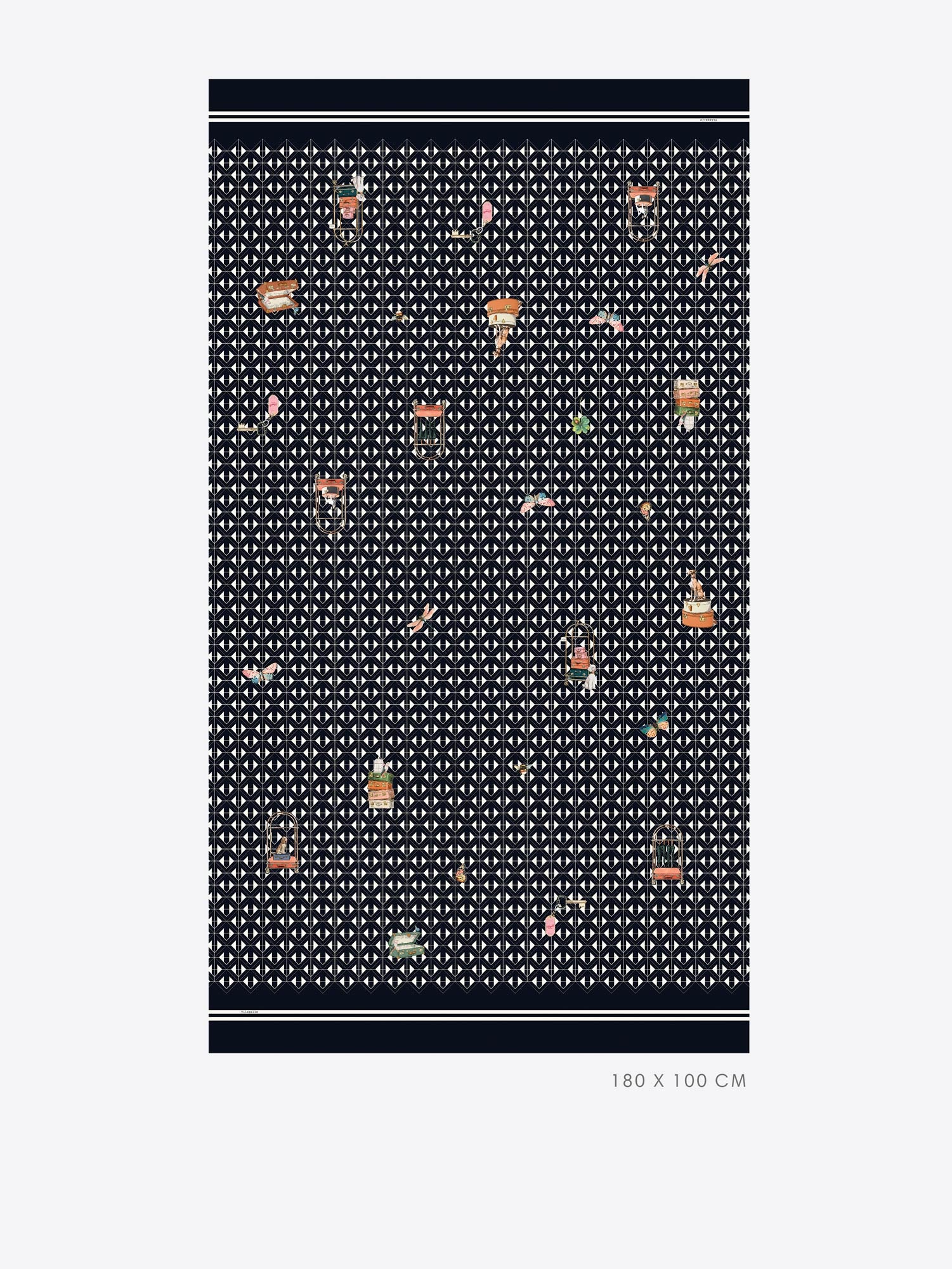 GEOMETRIC SCARF NAVY HOTEL VILAGALLO