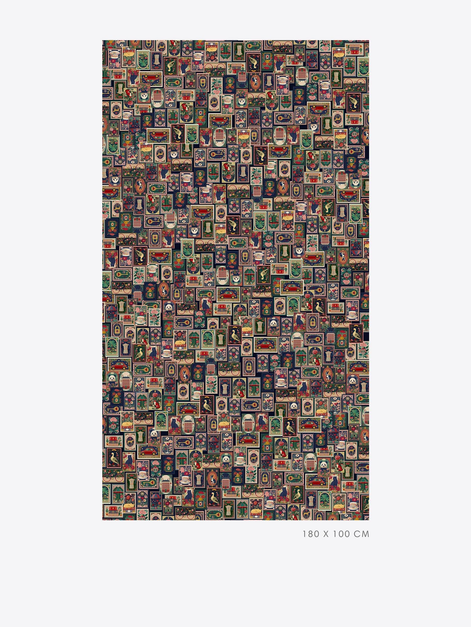 SCARF POSTERS SEA GREEN BURGUNDY