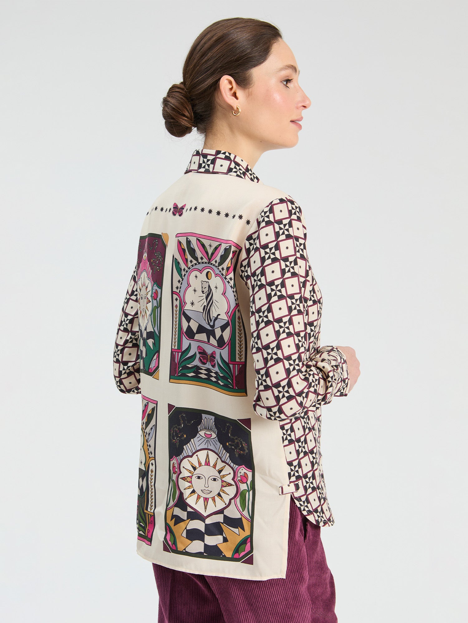 SHIRT GEOMETRIC SUN PRINT TAROT ILLUSTRATIONS