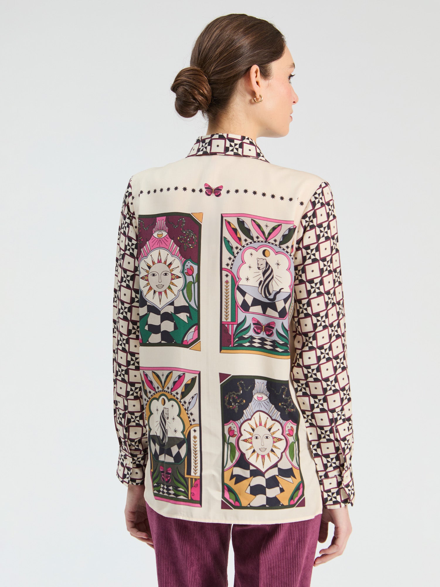 SHIRT GEOMETRIC SUN PRINT TAROT ILLUSTRATIONS