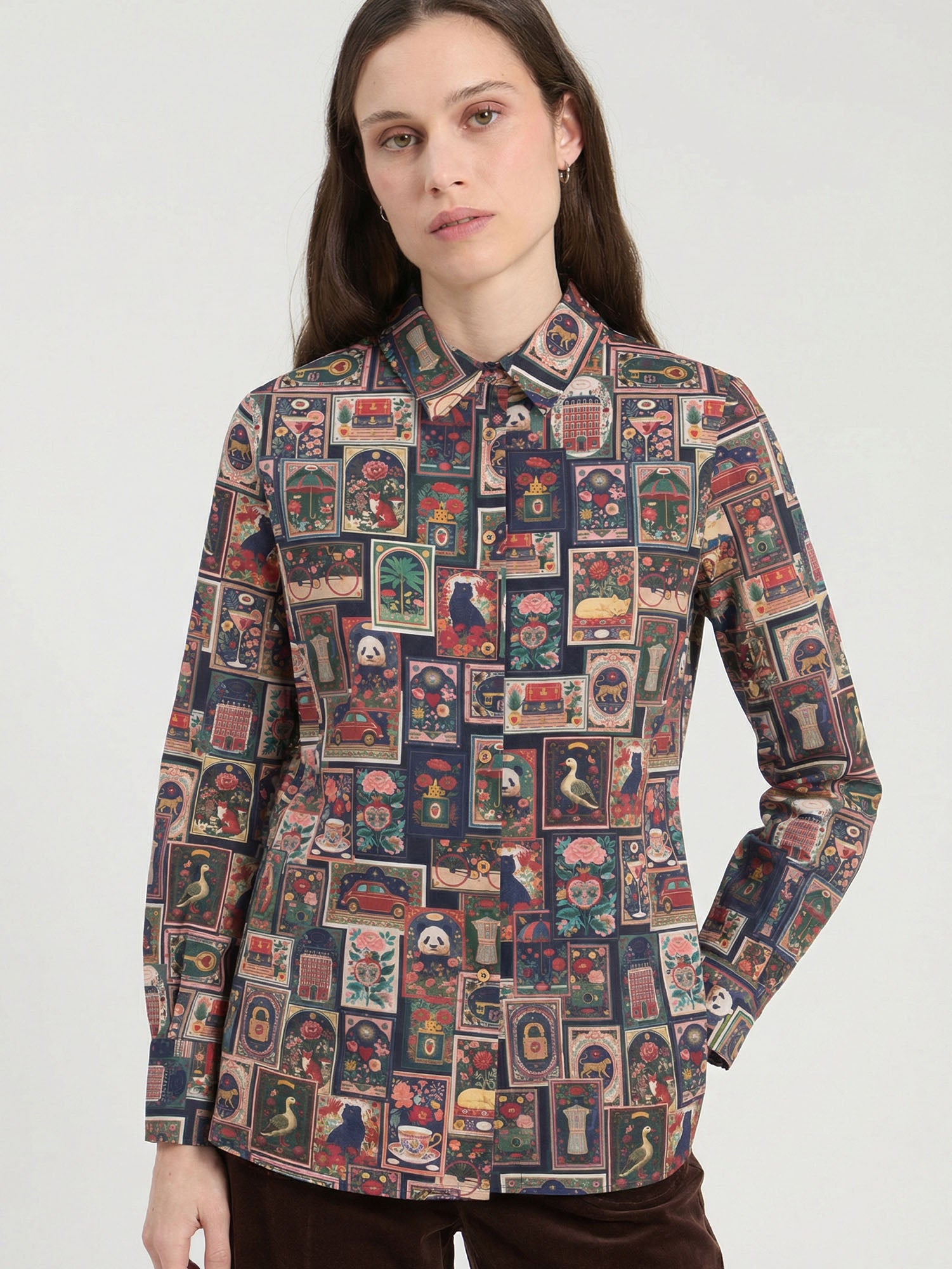 PRINTED POSTER SHIRT GREEN