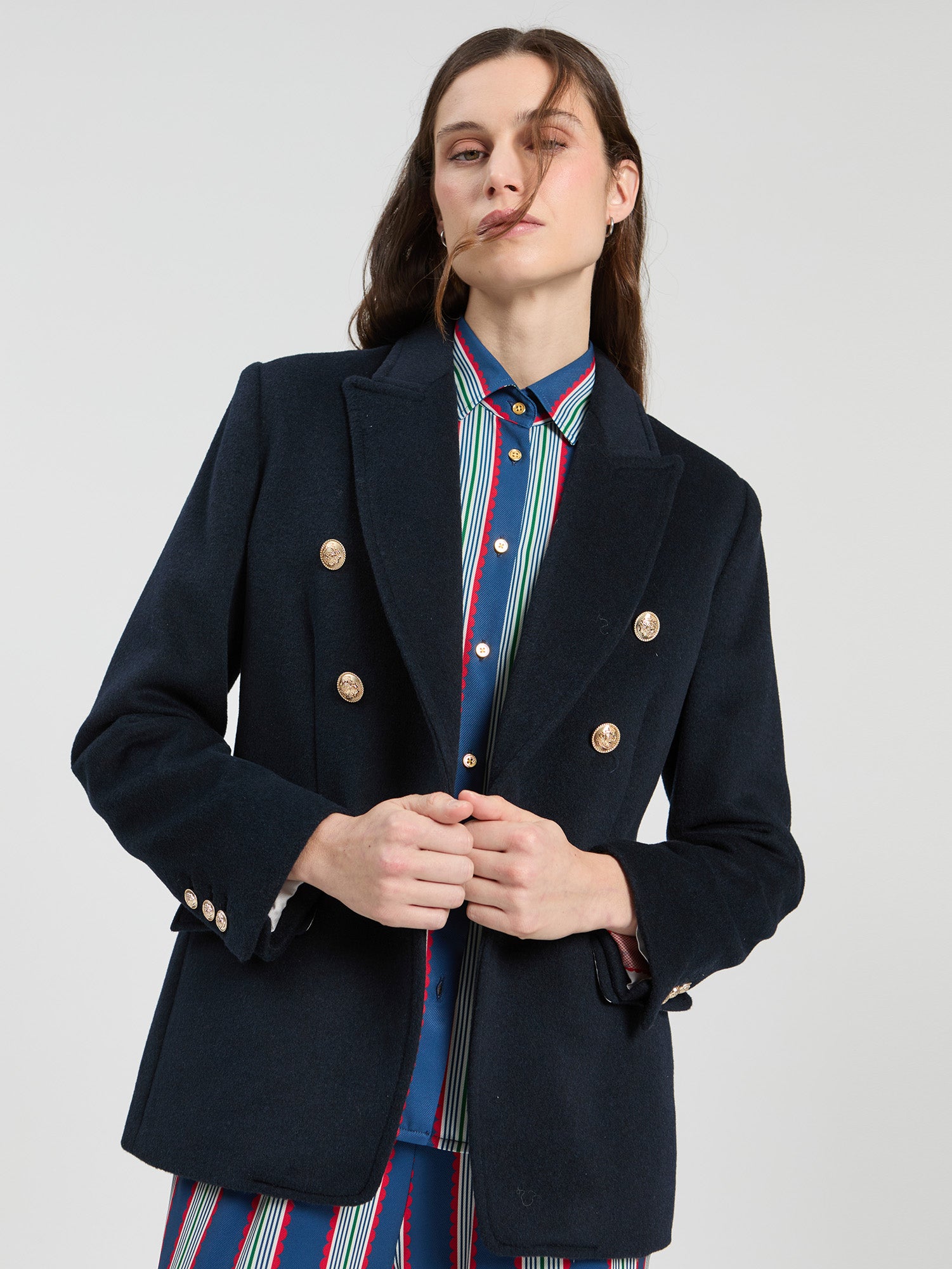 DOUBLE-BREASTED NAVY JACKET