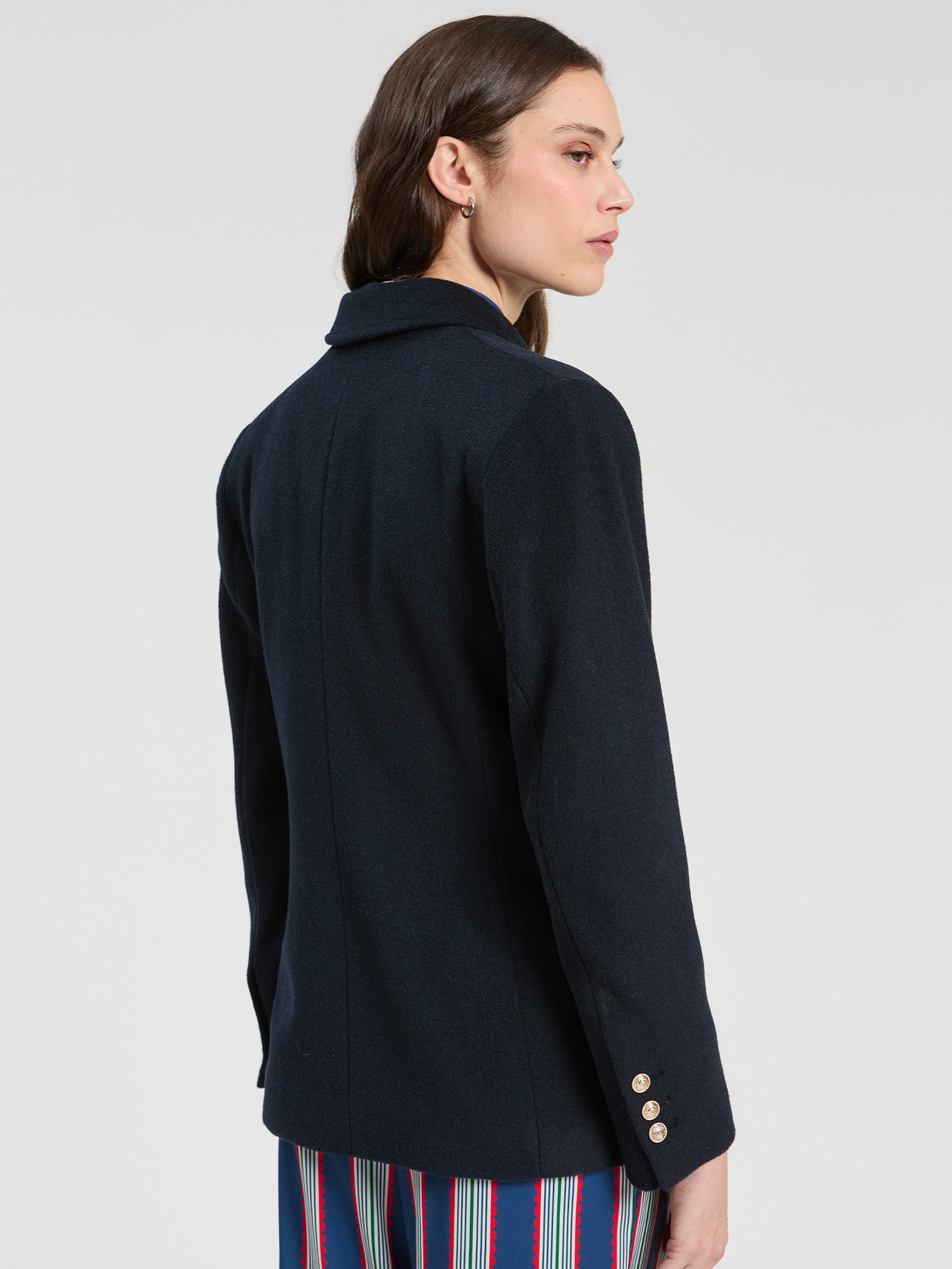 DOUBLE-BREASTED NAVY JACKET