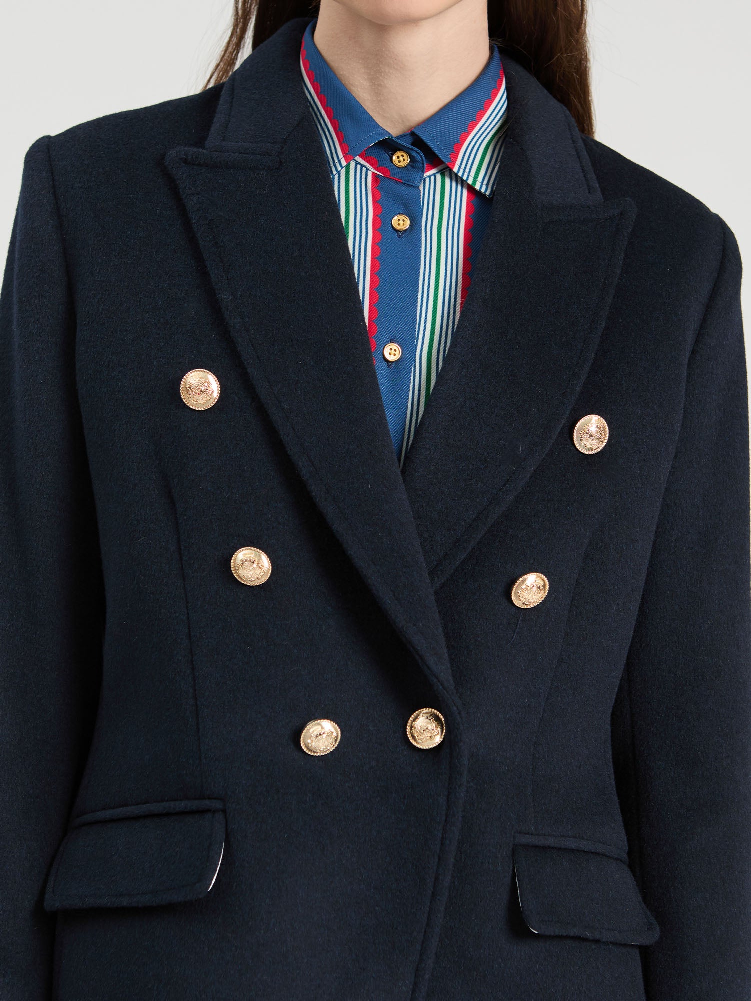 DOUBLE-BREASTED NAVY JACKET
