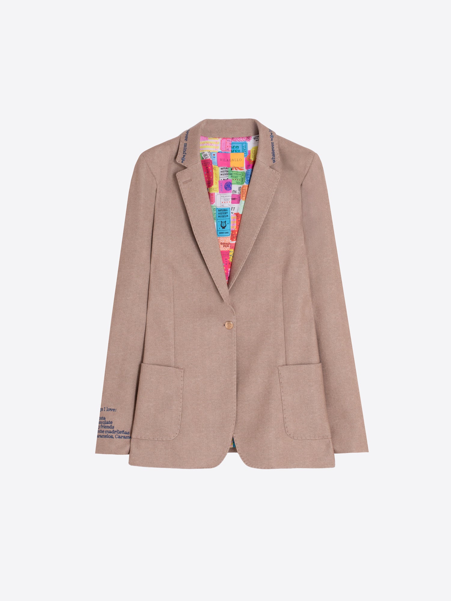 BEIGE HERRINGBONE JACKET