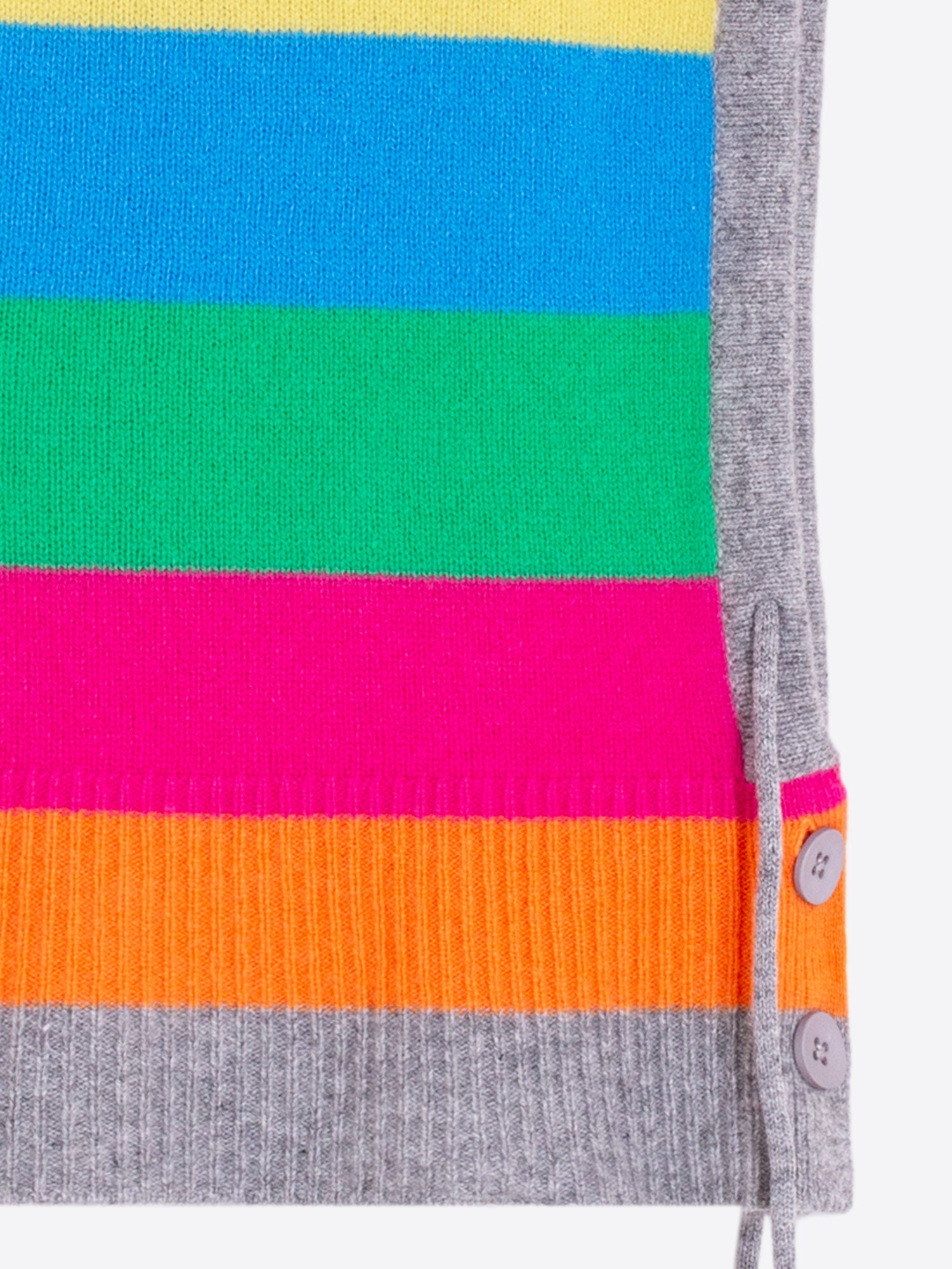 GREY HOOD MULTICOLOR STRIPES KNIT