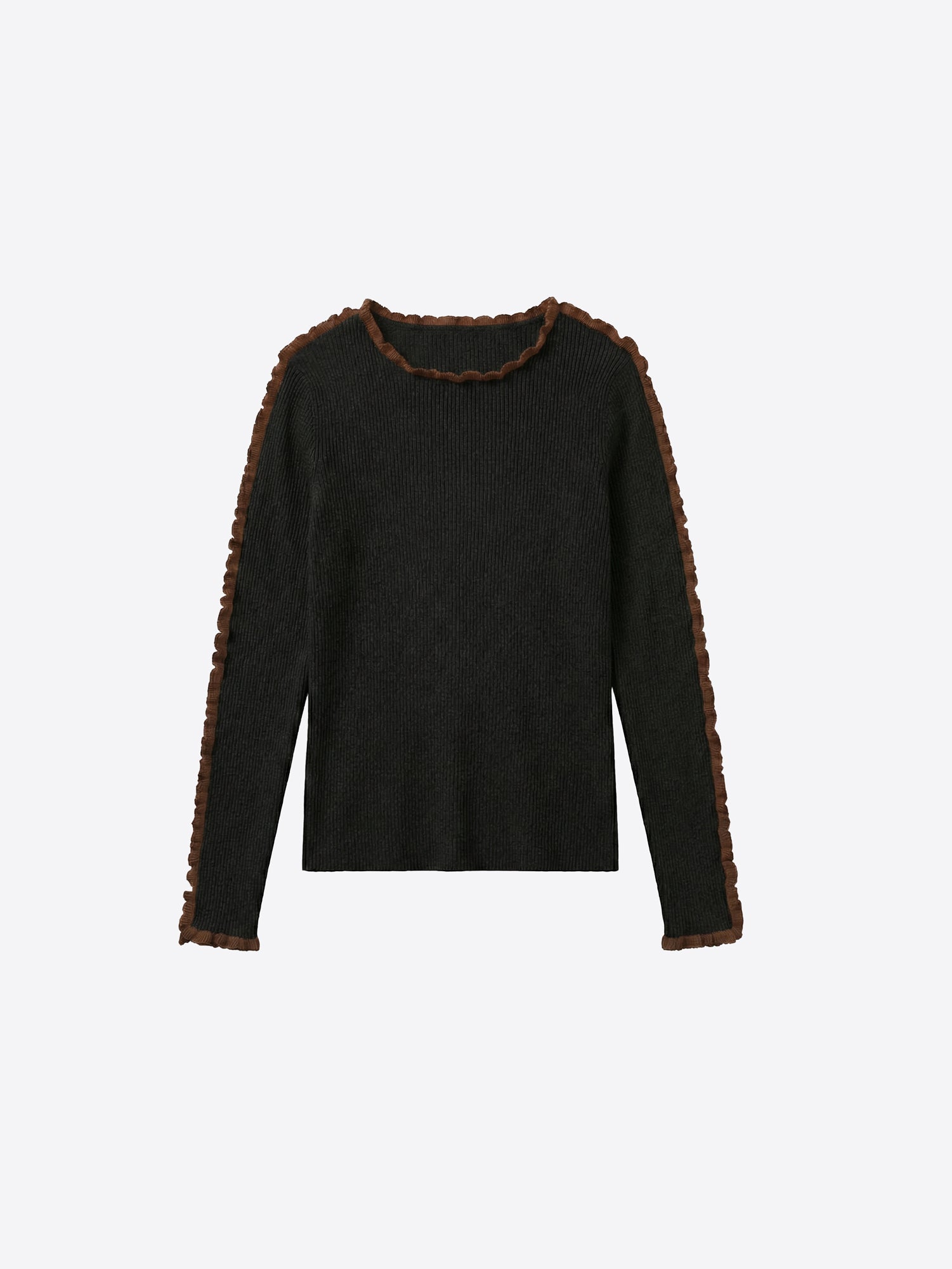 BLACK RUFFLE JERSEY