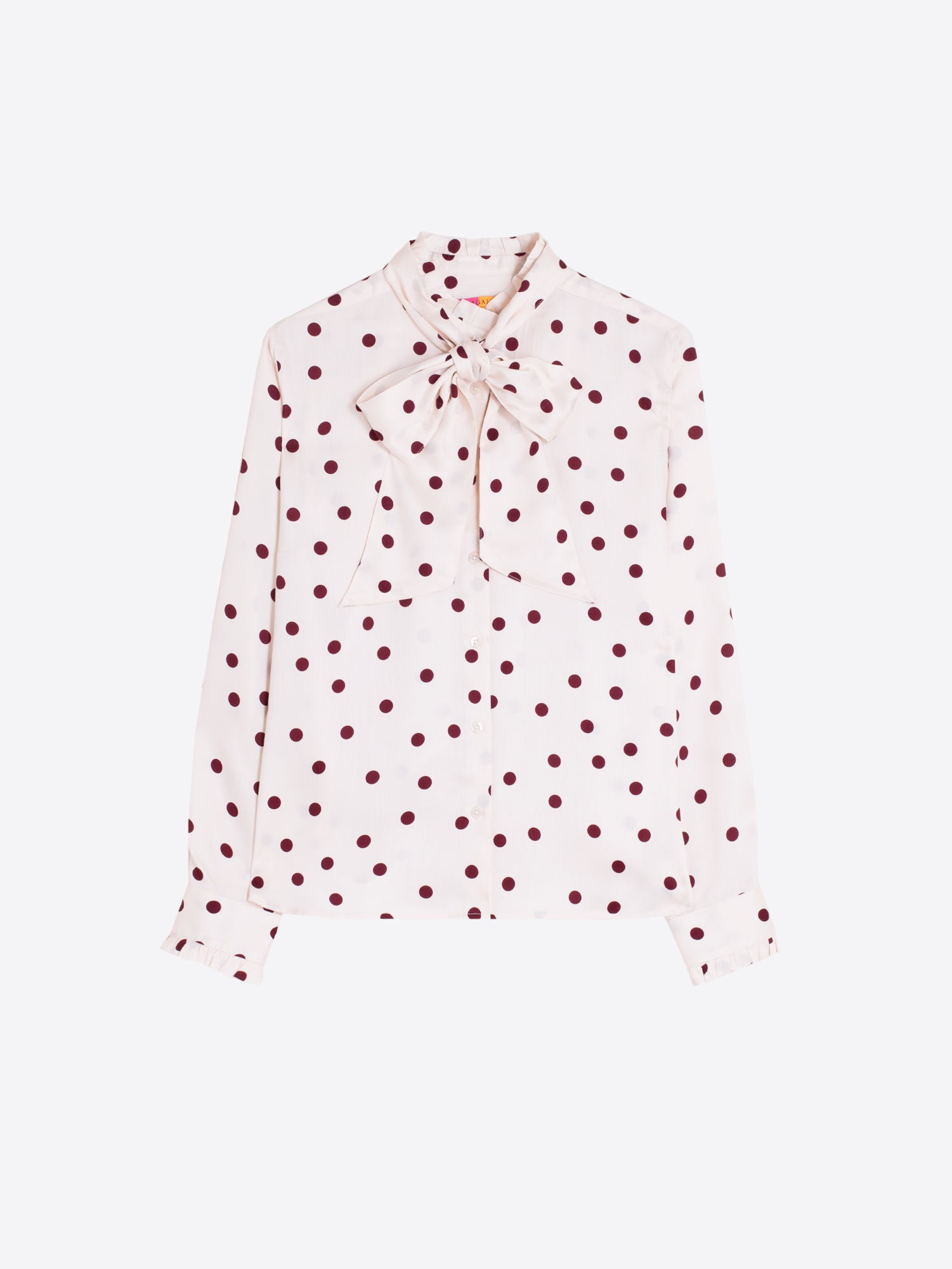 WHITE SHIRT WITH RED POLKA DOTS