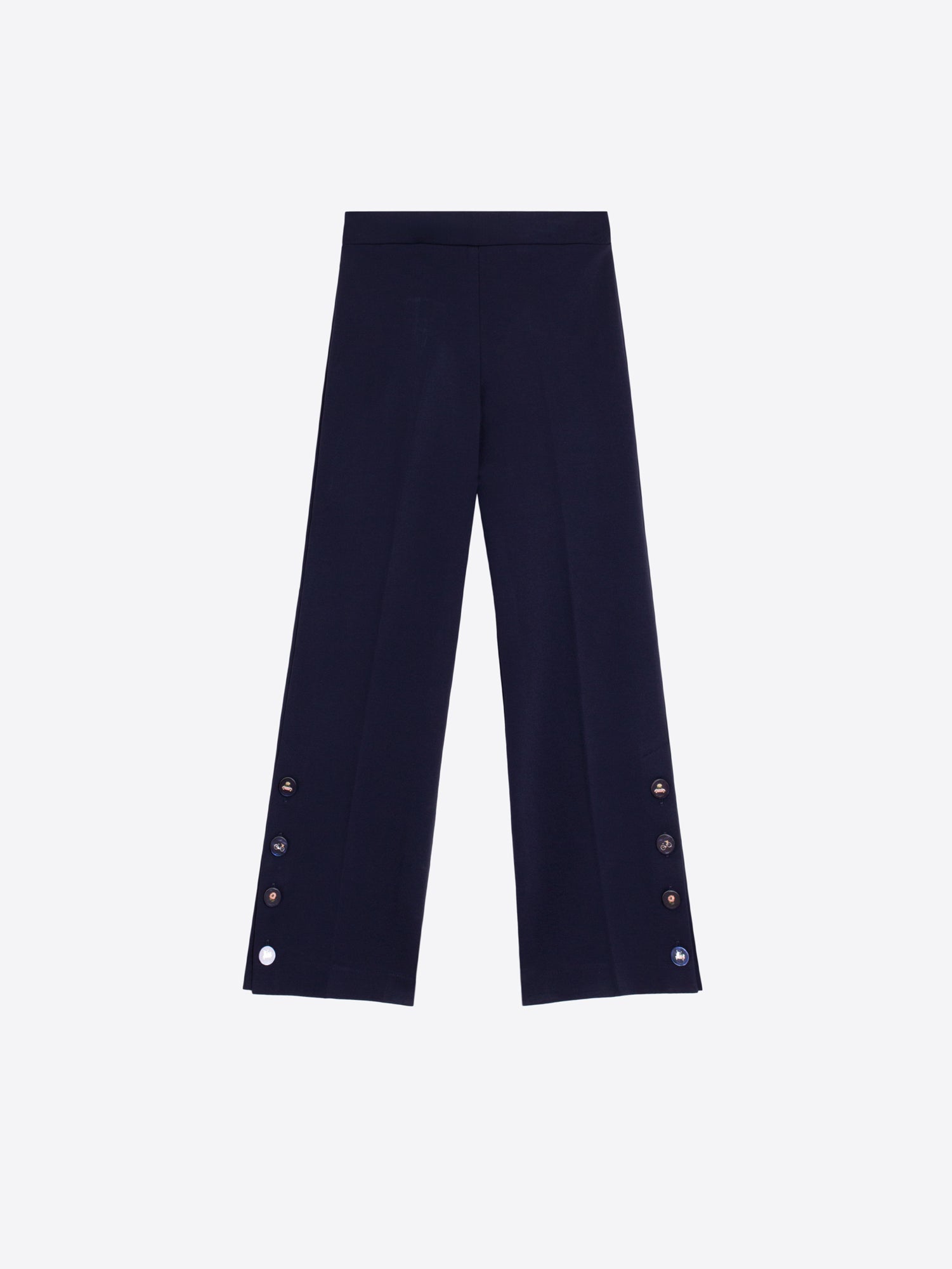 NAVY KNIT TROUSERS