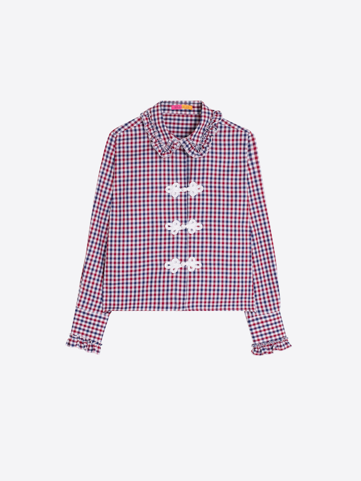 RED AND BLUE GINGHAM TOGGLE SHIRT