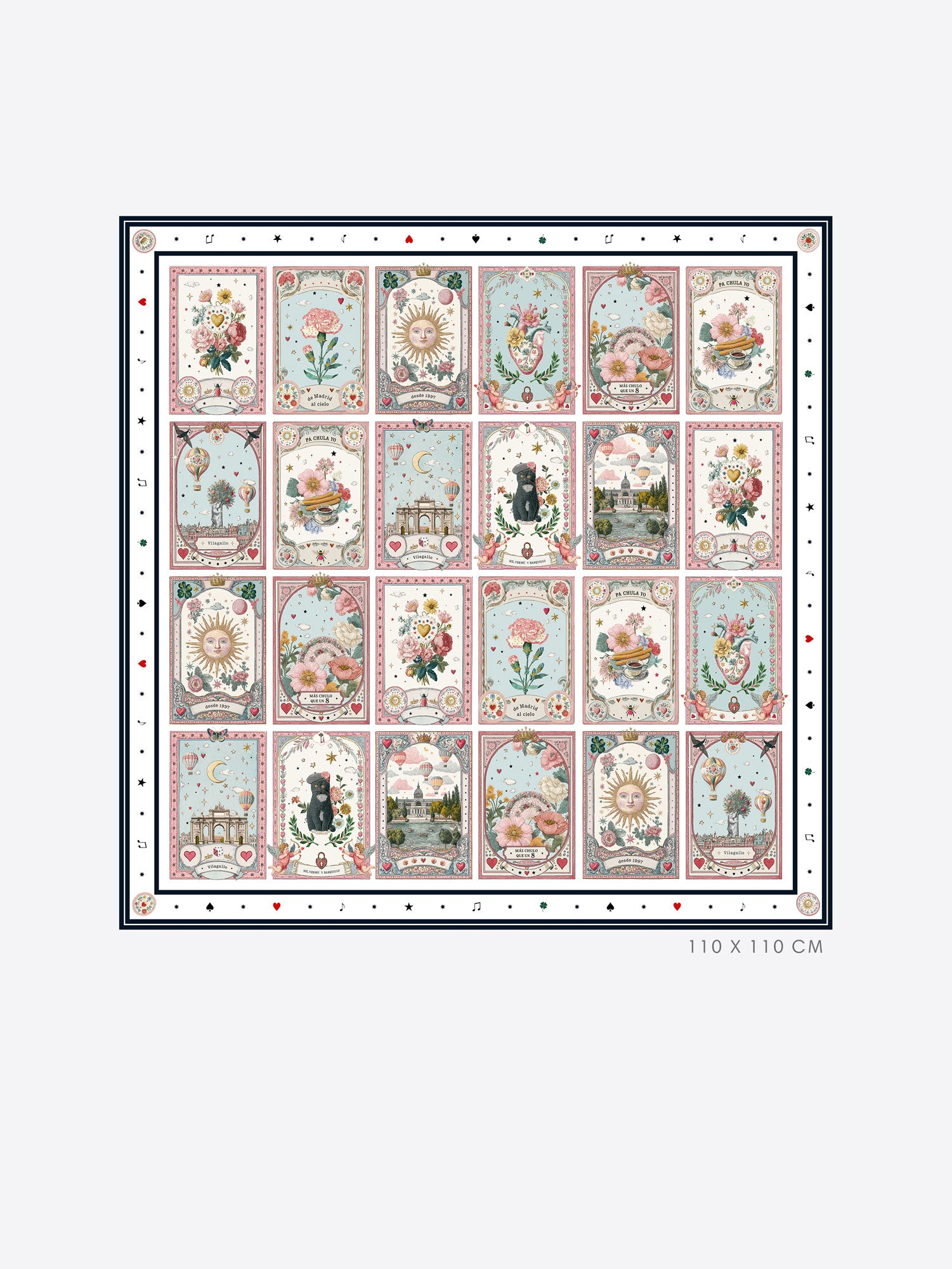 SILK SCARF MADRID CARDS