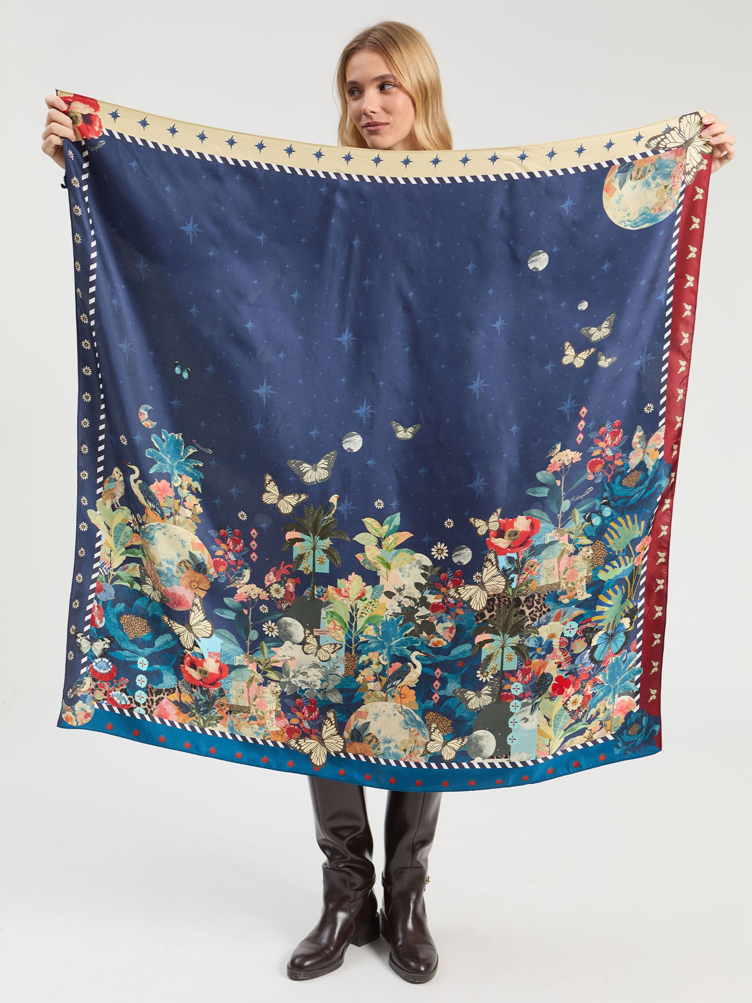 SILK COLLAGE SCARF