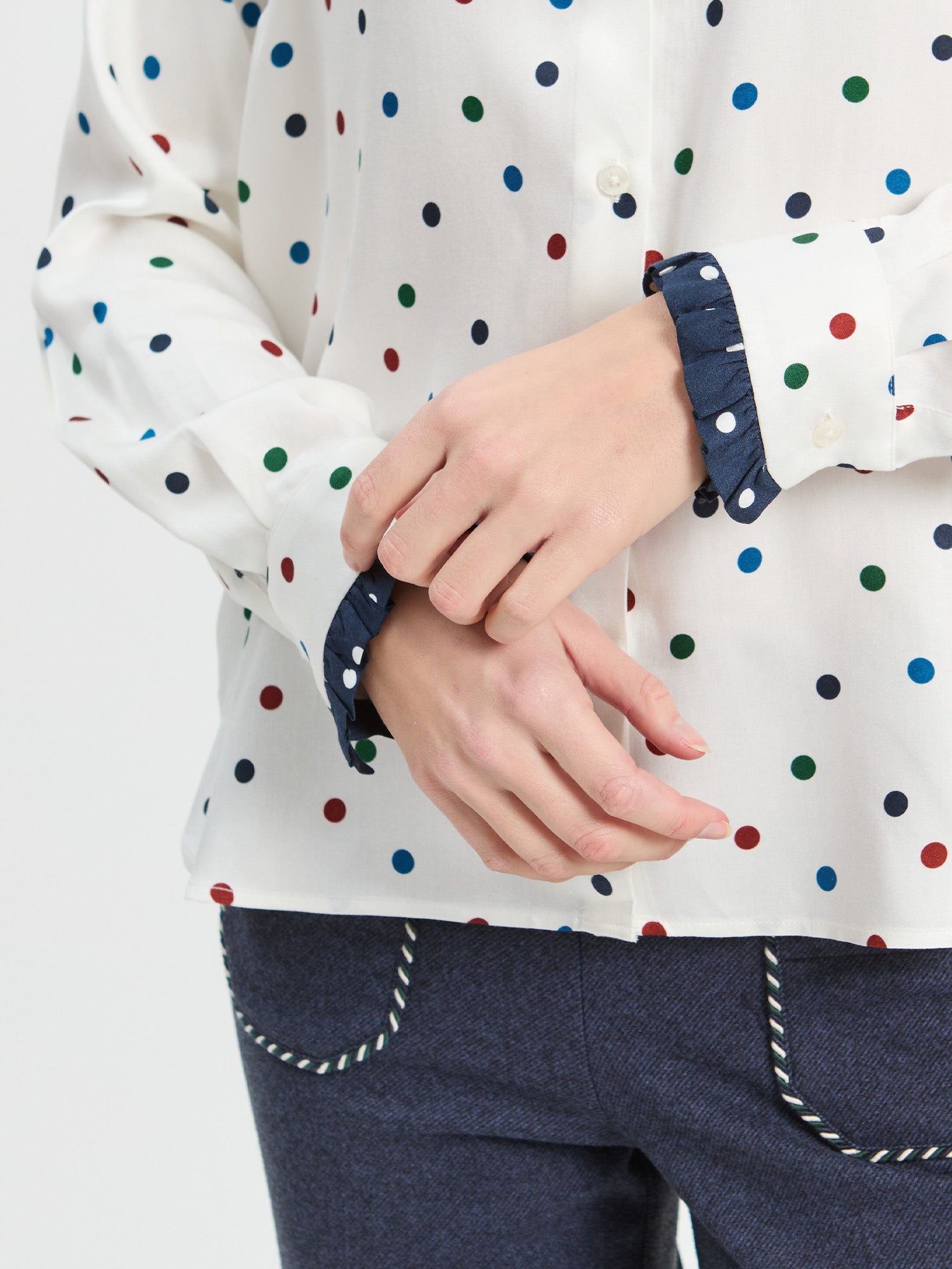 WHITE POLKA DOT SHIRT HOTEL VILAGALLO