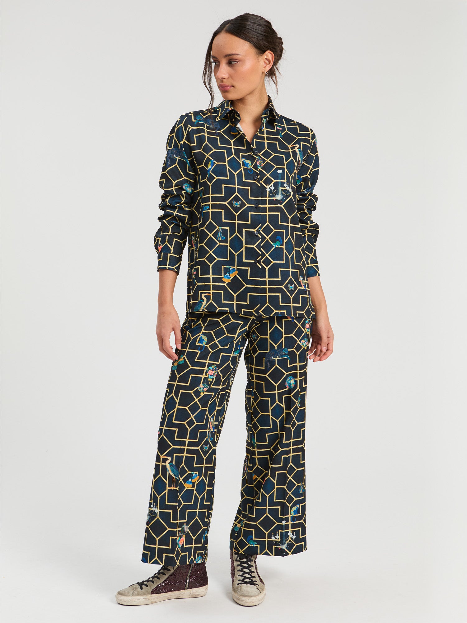 NAVY BAMBOO PANTS
