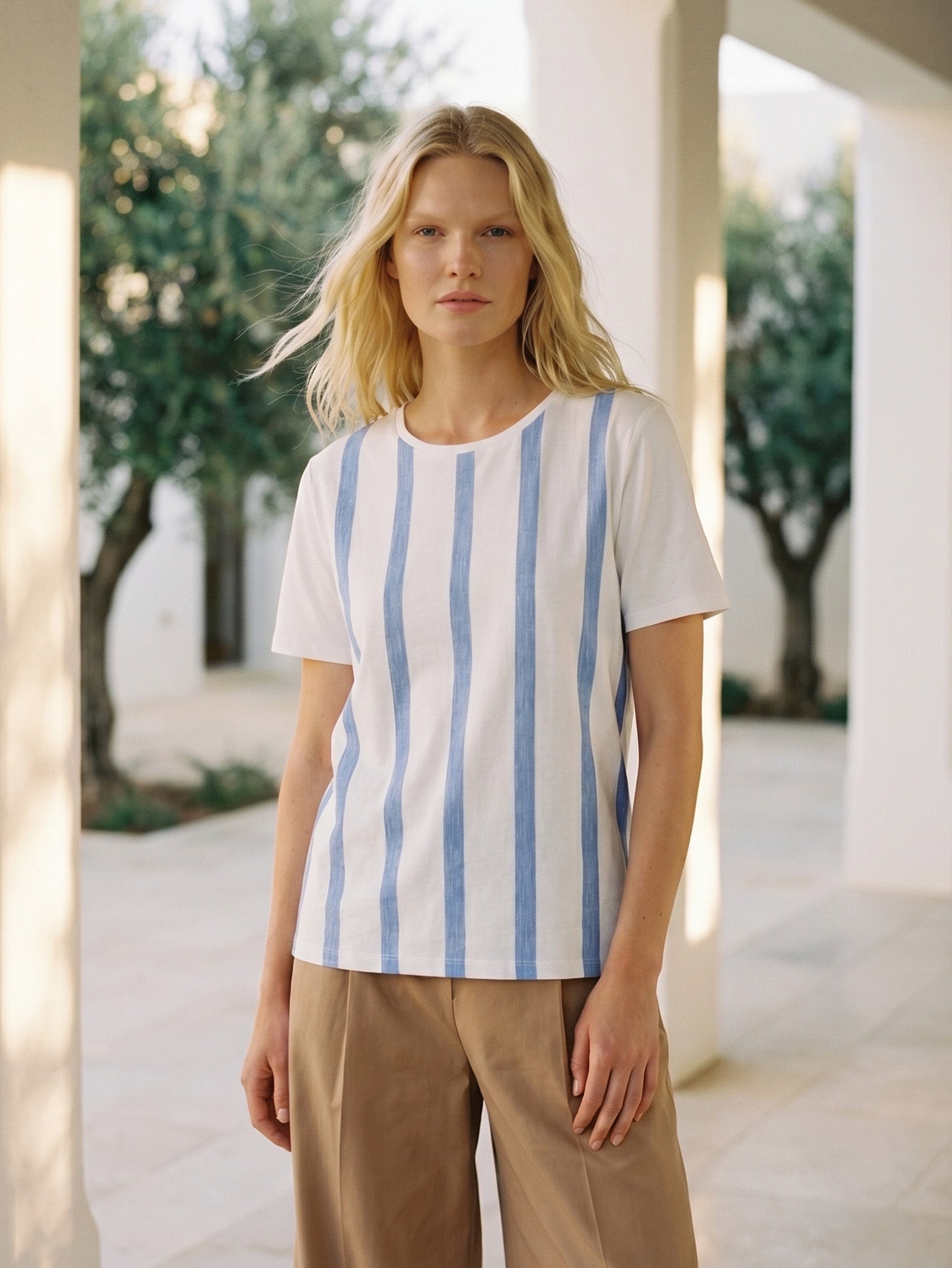 CAMISETA RAYAS AZUL CIELO