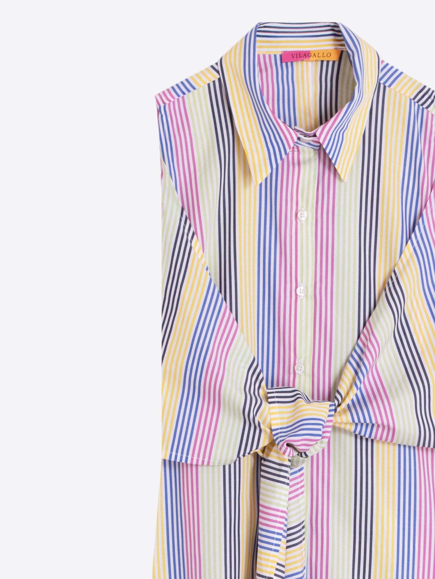 VESTIDO MIDI SIN MANGAS RAYAS MULTICOLOR