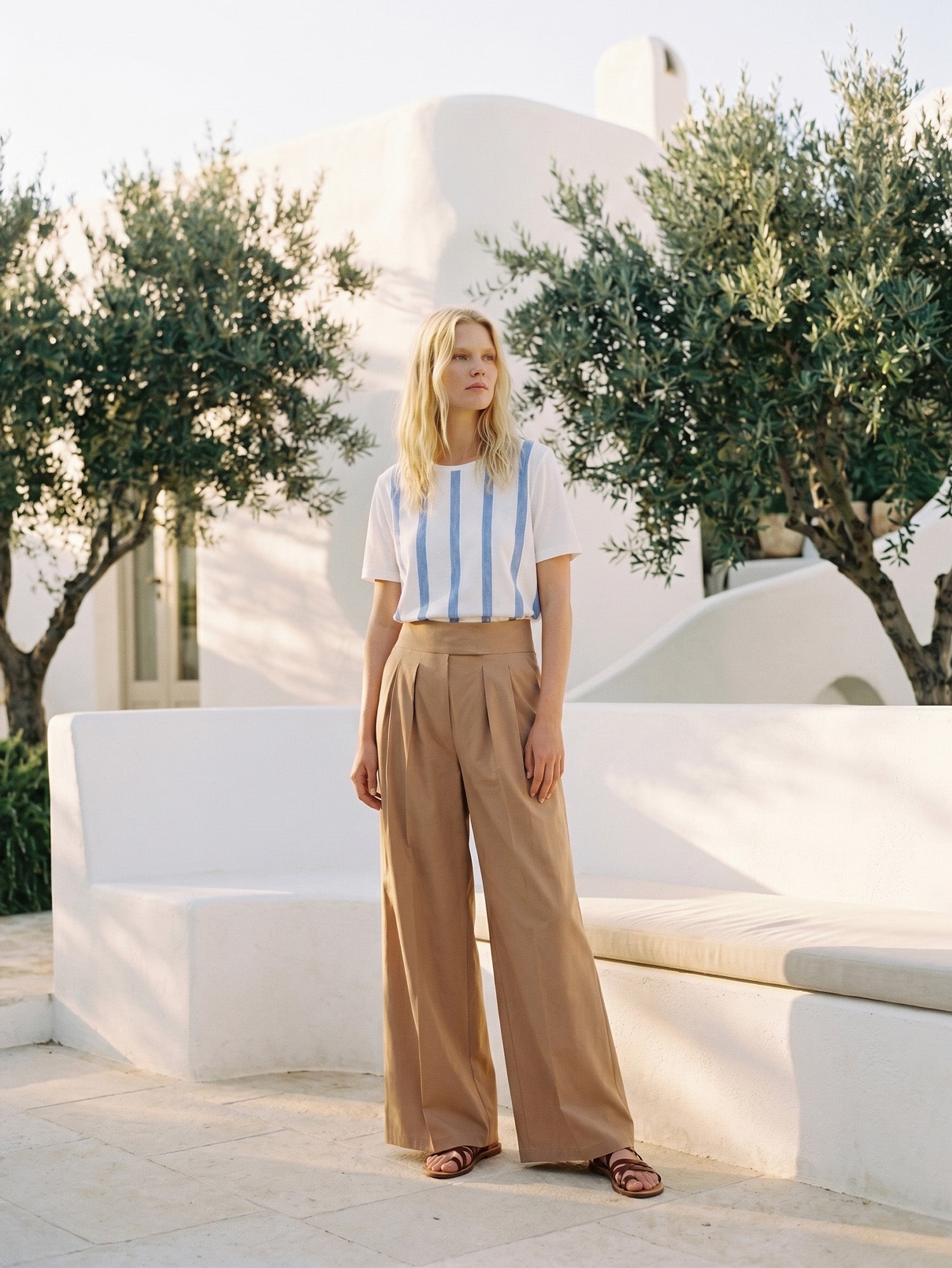 PANTALON PALAZZO CAMEL