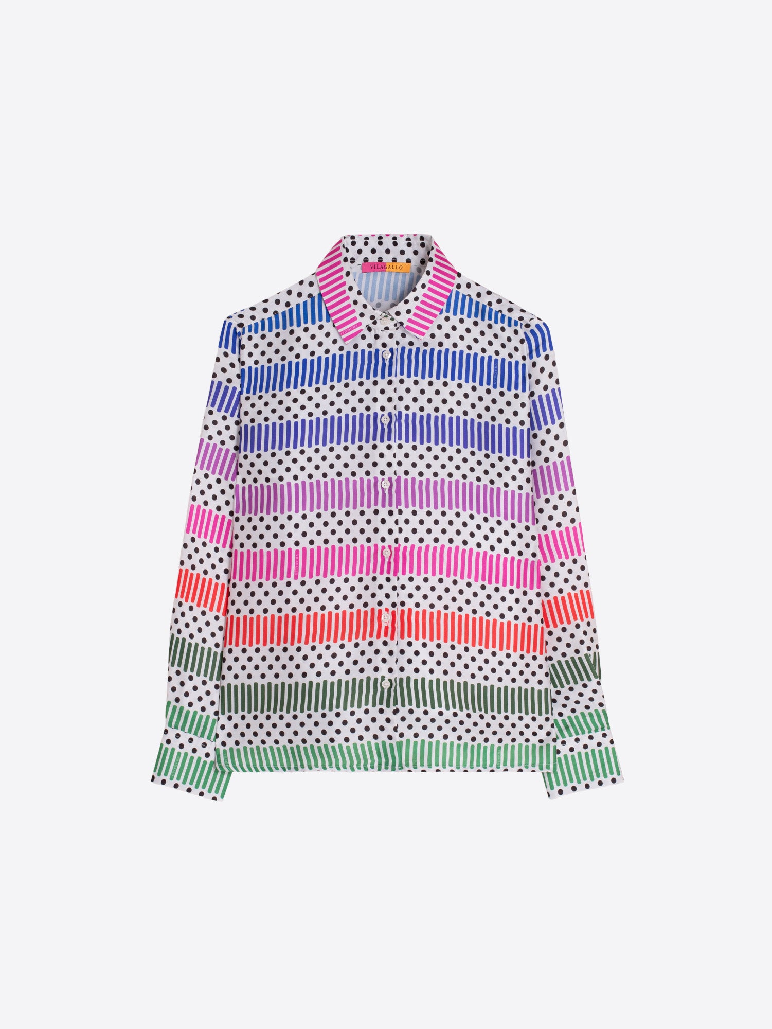CAMISA ESTAMPADO RAYAS Y LUNARES MULTICOLOR