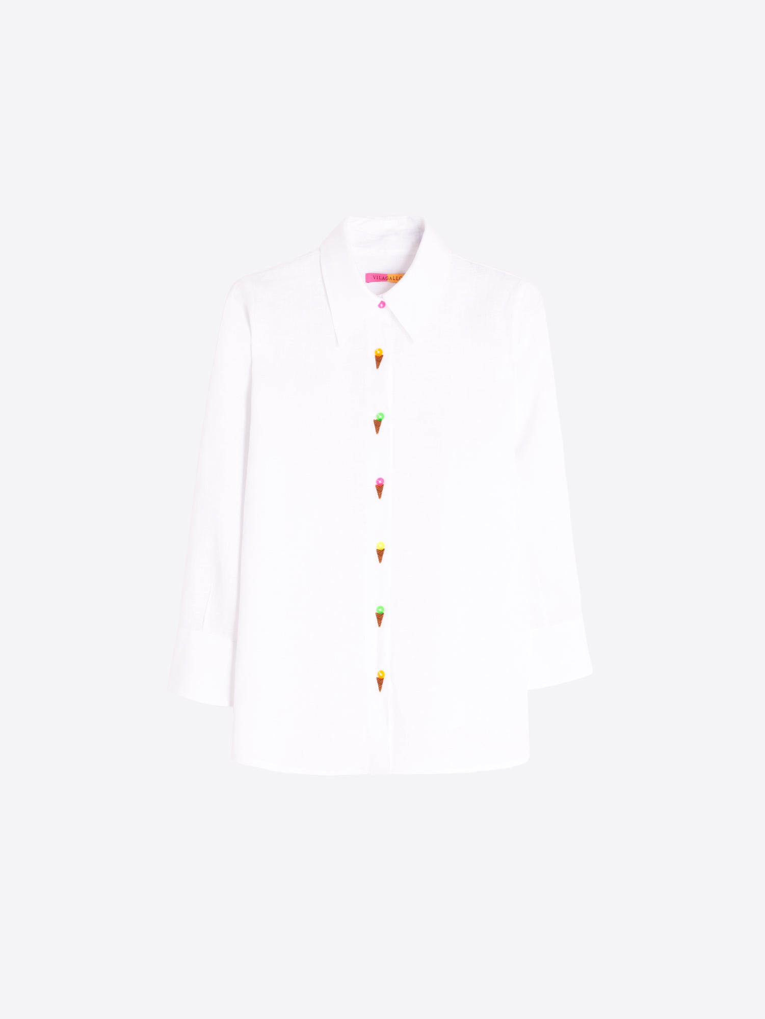CAMISA BLANCA HELADOS BORDADOS