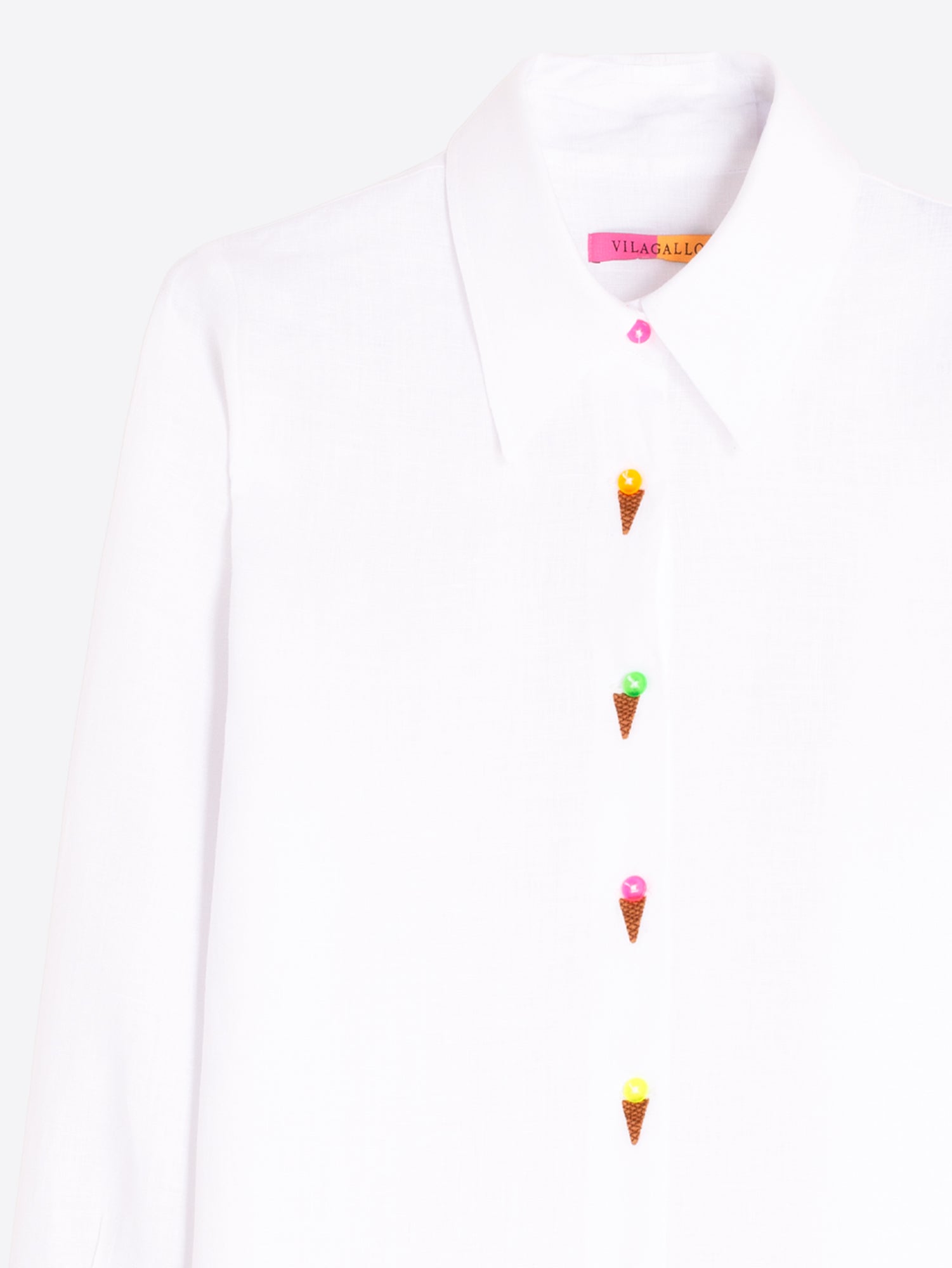 CAMISA BLANCA HELADOS BORDADOS