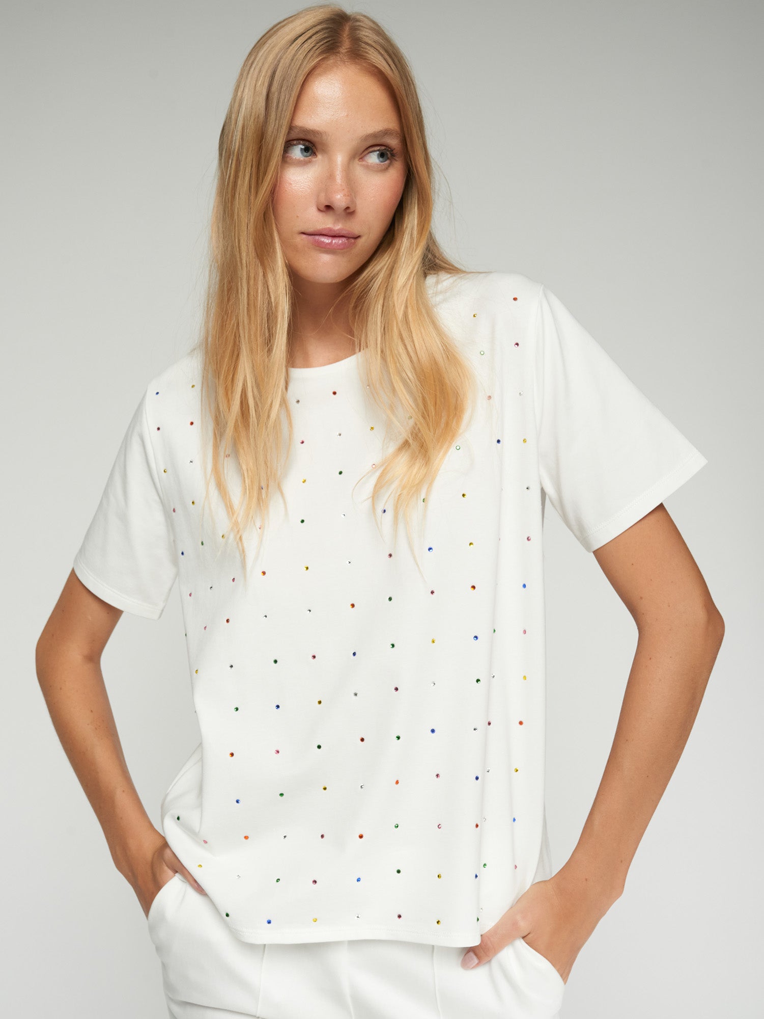 CAMISETA BLANCA MULTICOLOR