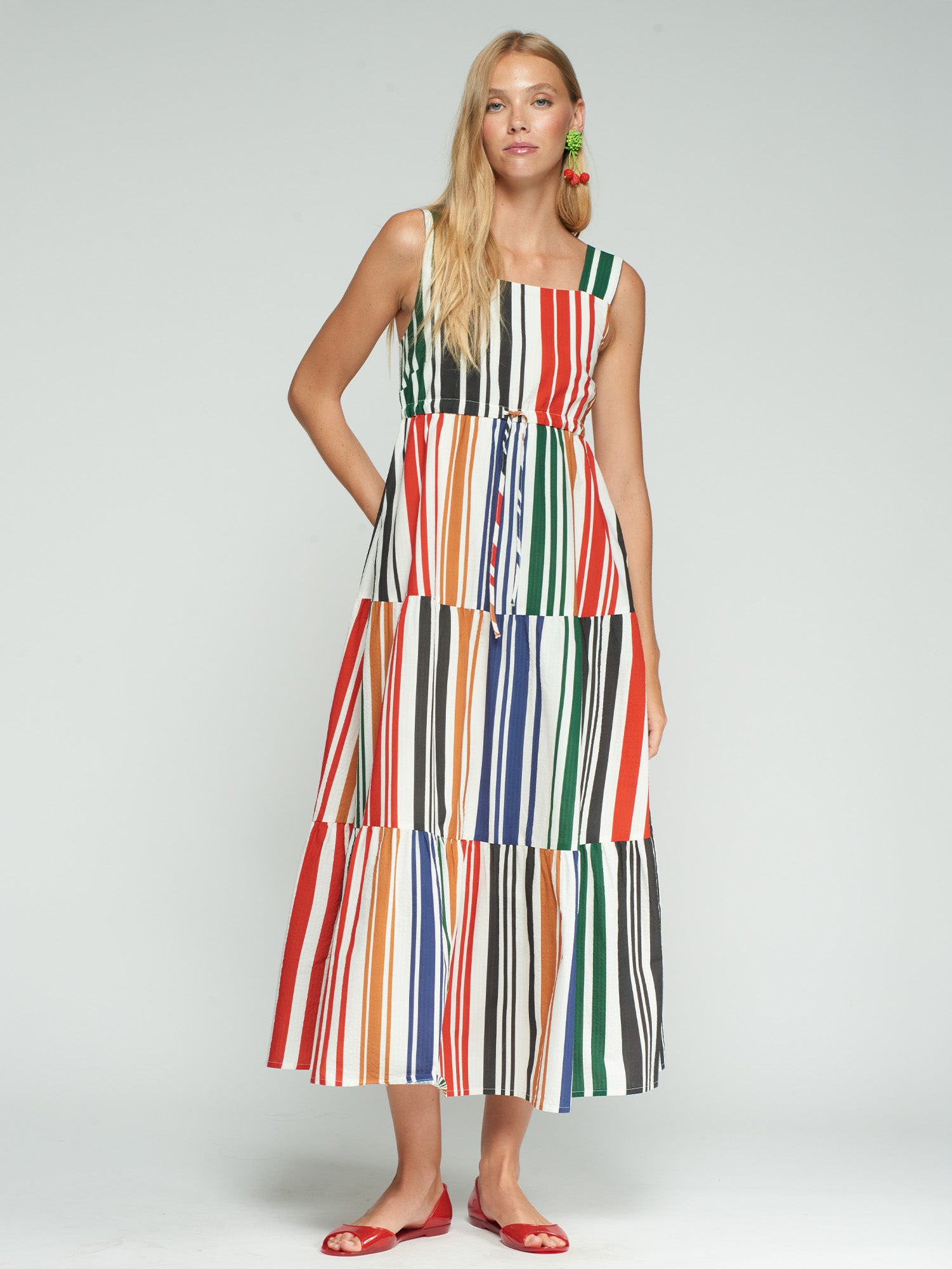 VESTIDO TIRANTES RAYAS MULTICOLOR