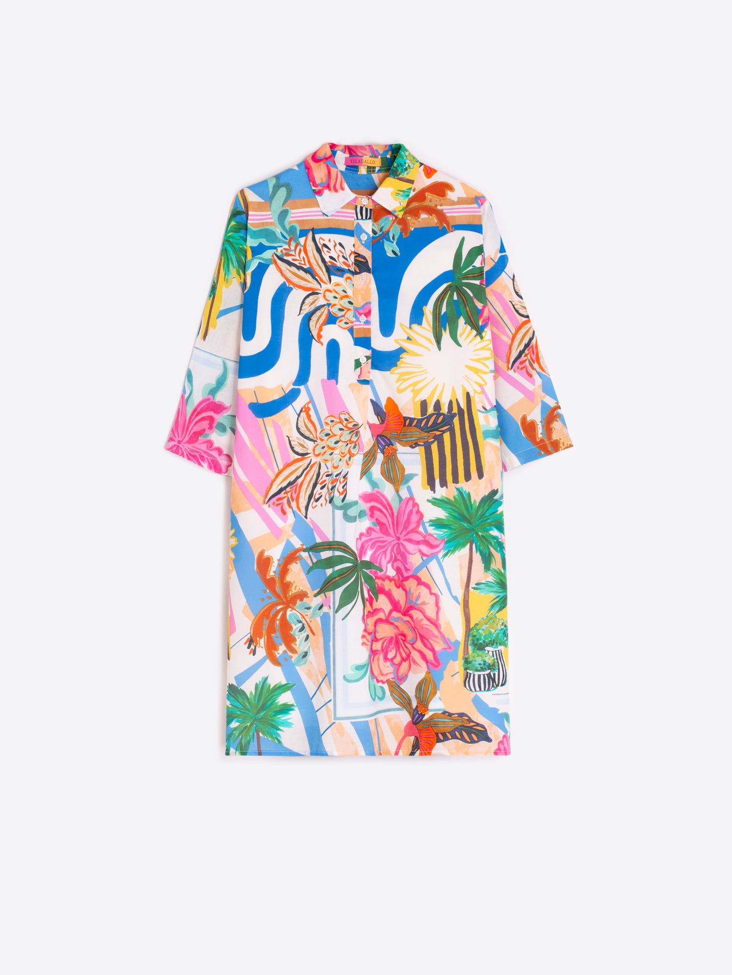 VESTIDO CAMISERO ESTAMPADO MULTICOLOR
