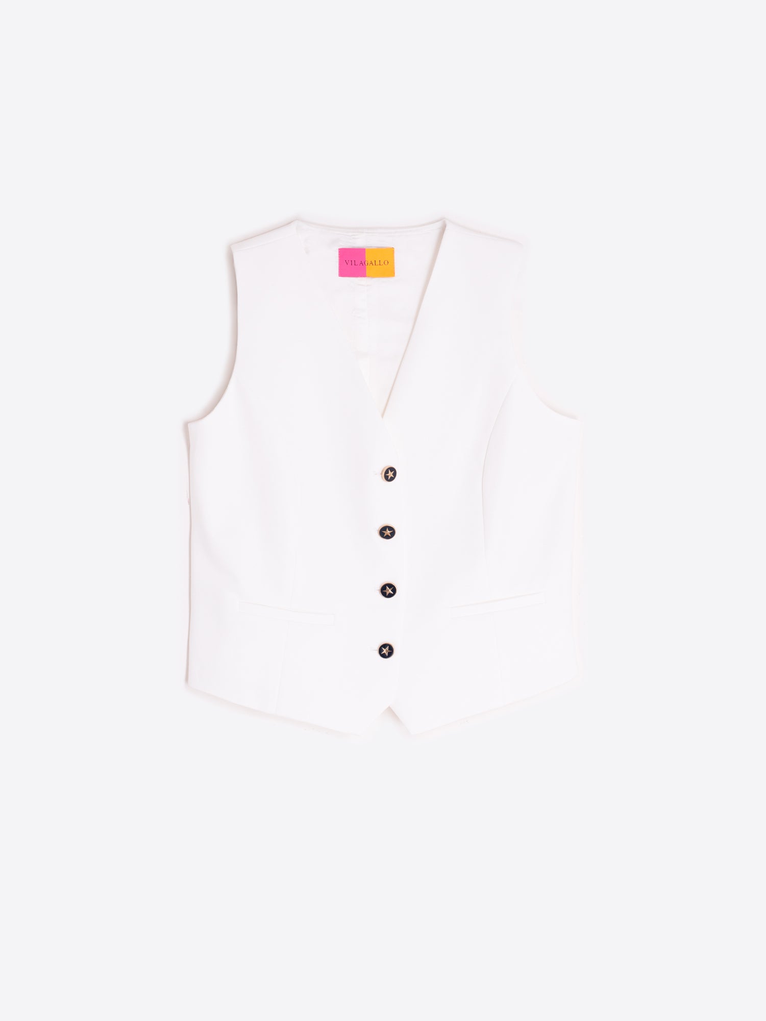 CHALECO BLANCO BOTONES CONTRASTE