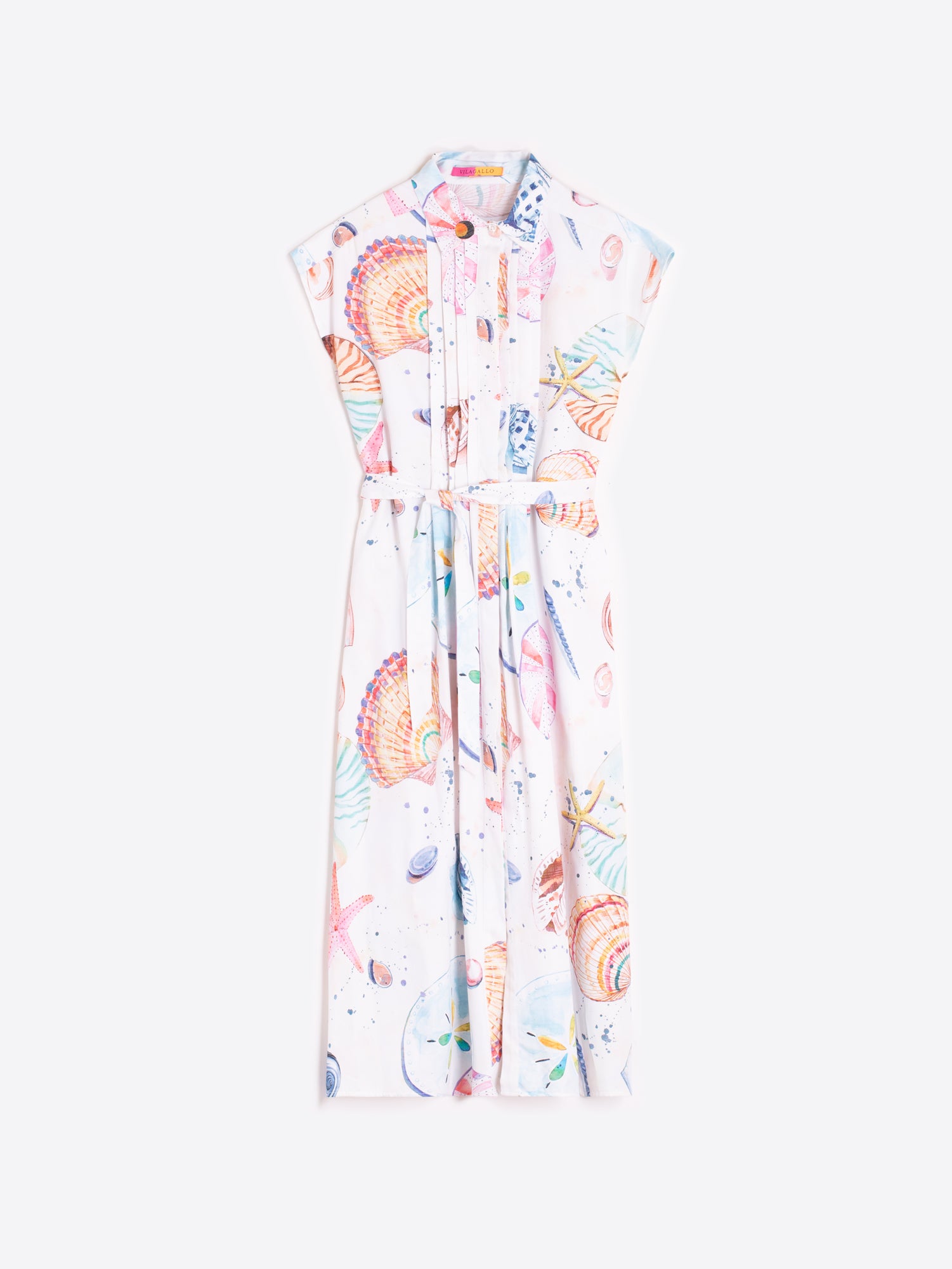 VESTIDO MIDI ESTAMPADO CONCHAS