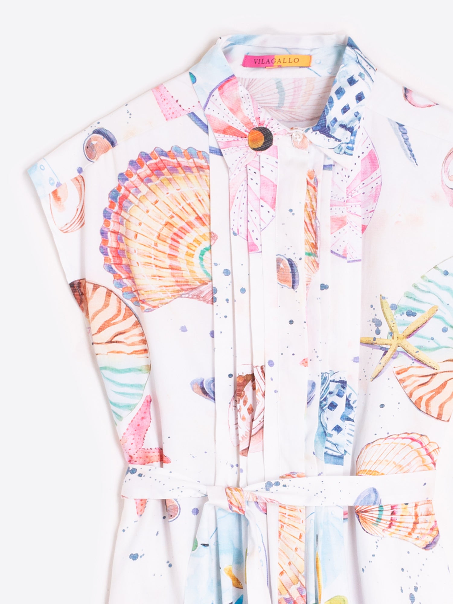 VESTIDO MIDI ESTAMPADO CONCHAS