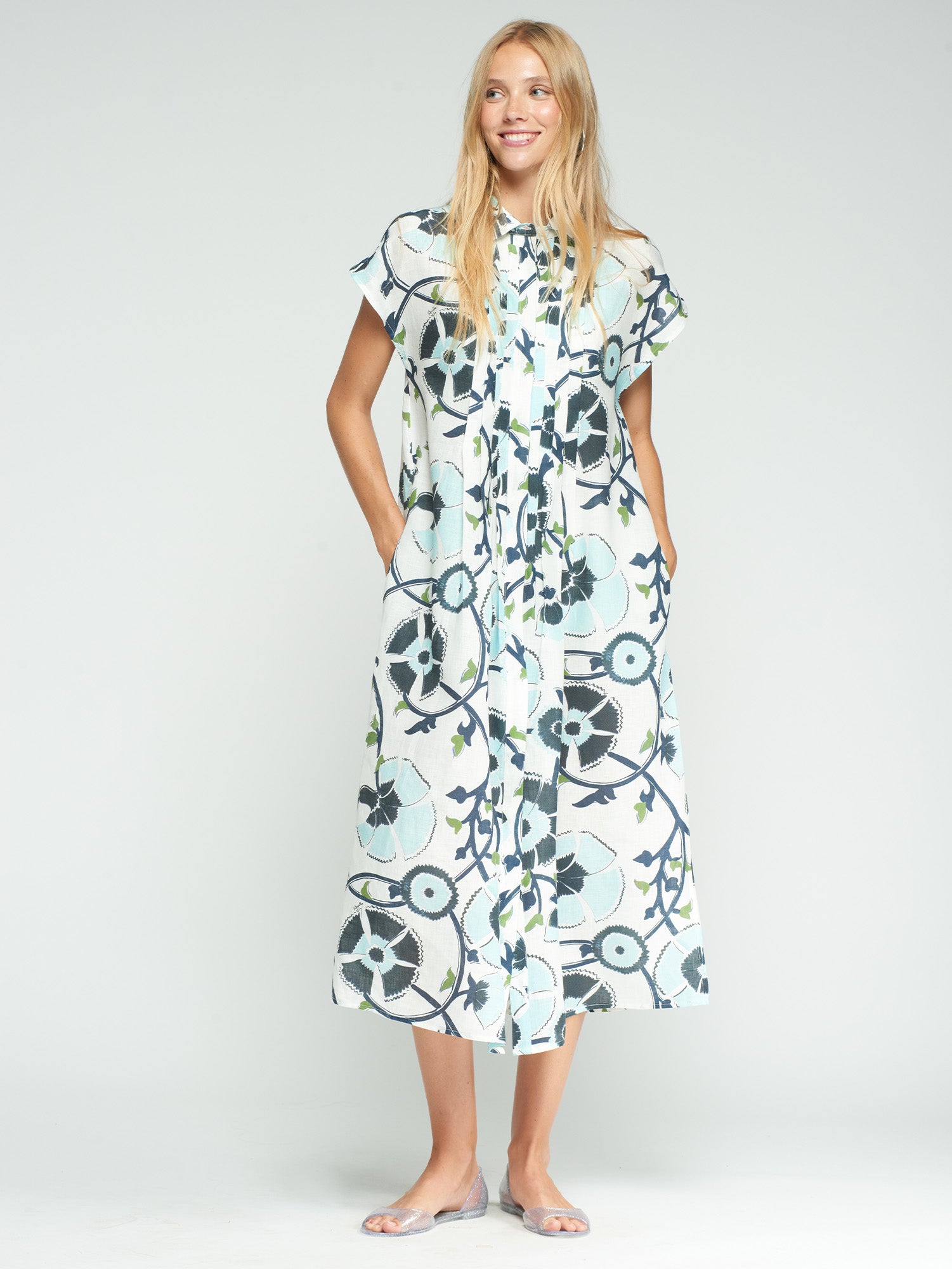 VESTIDO CAMISERO ESTAMPADO FLORAL