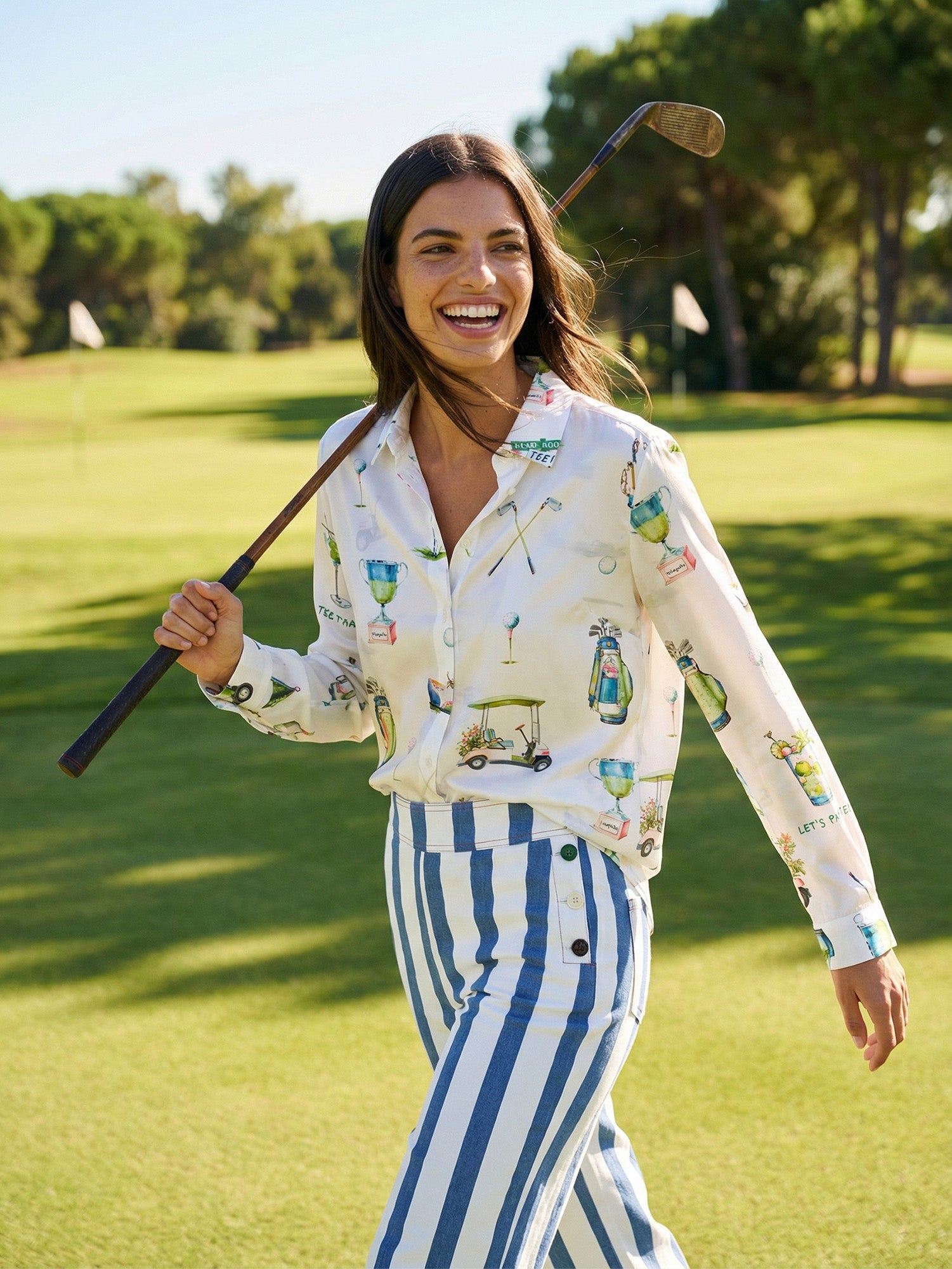 CAMISA BLANCA ESTAMPADO GOLF