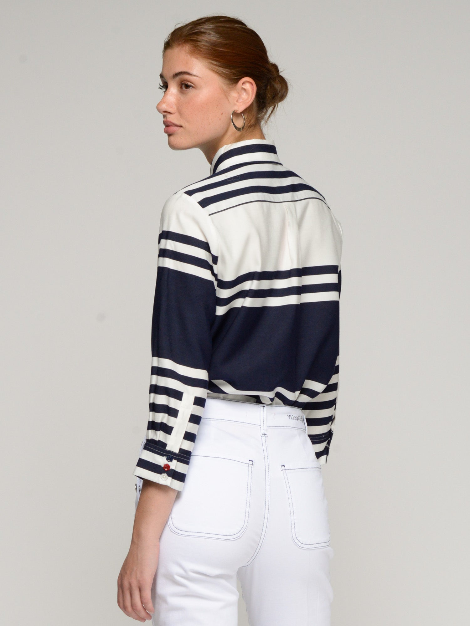 CAMISA MARINERA RAYAS MARINO Y BLANCO