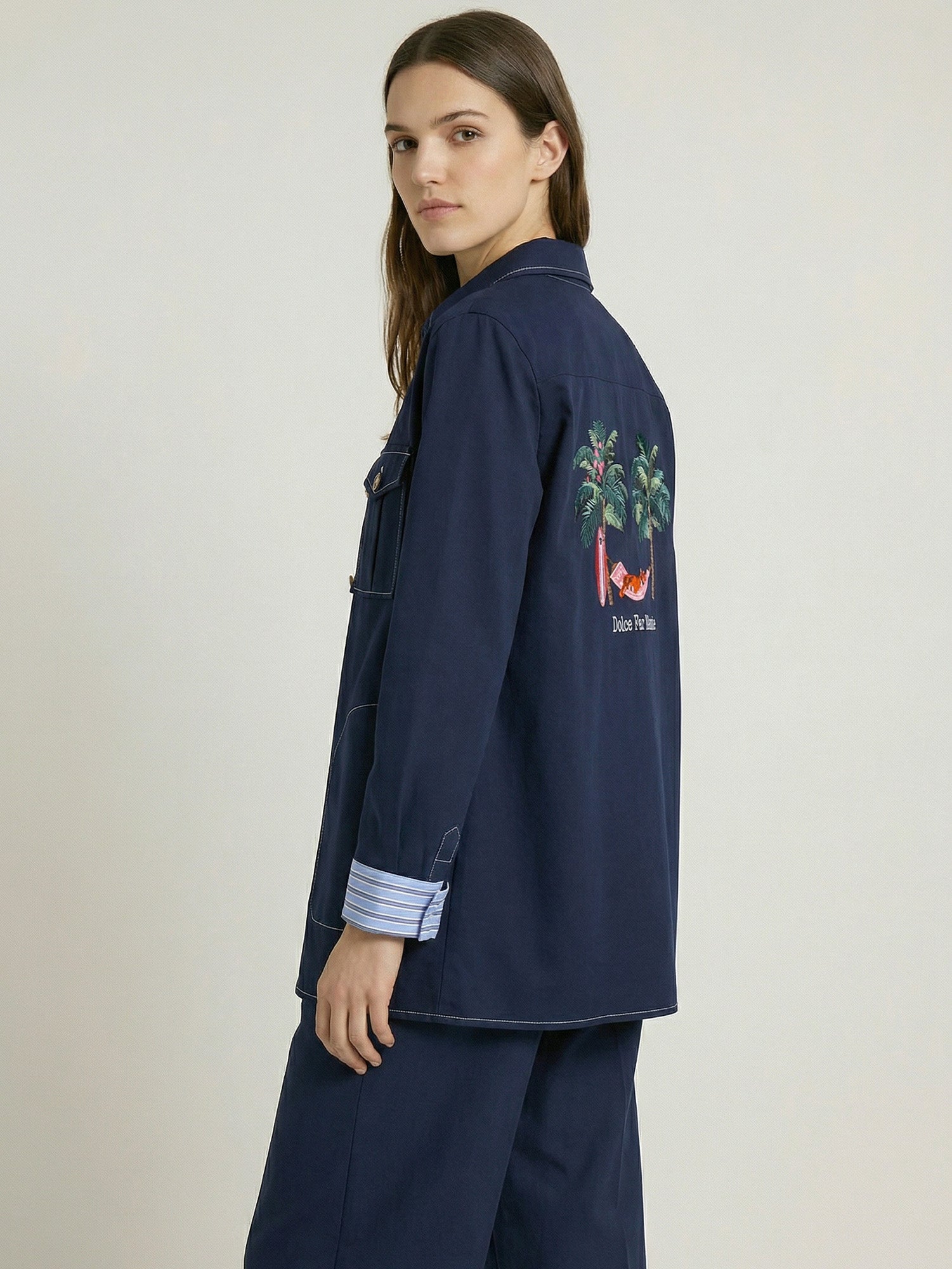 NAVY BLUE JACKET WITH COLORED BUTTONS