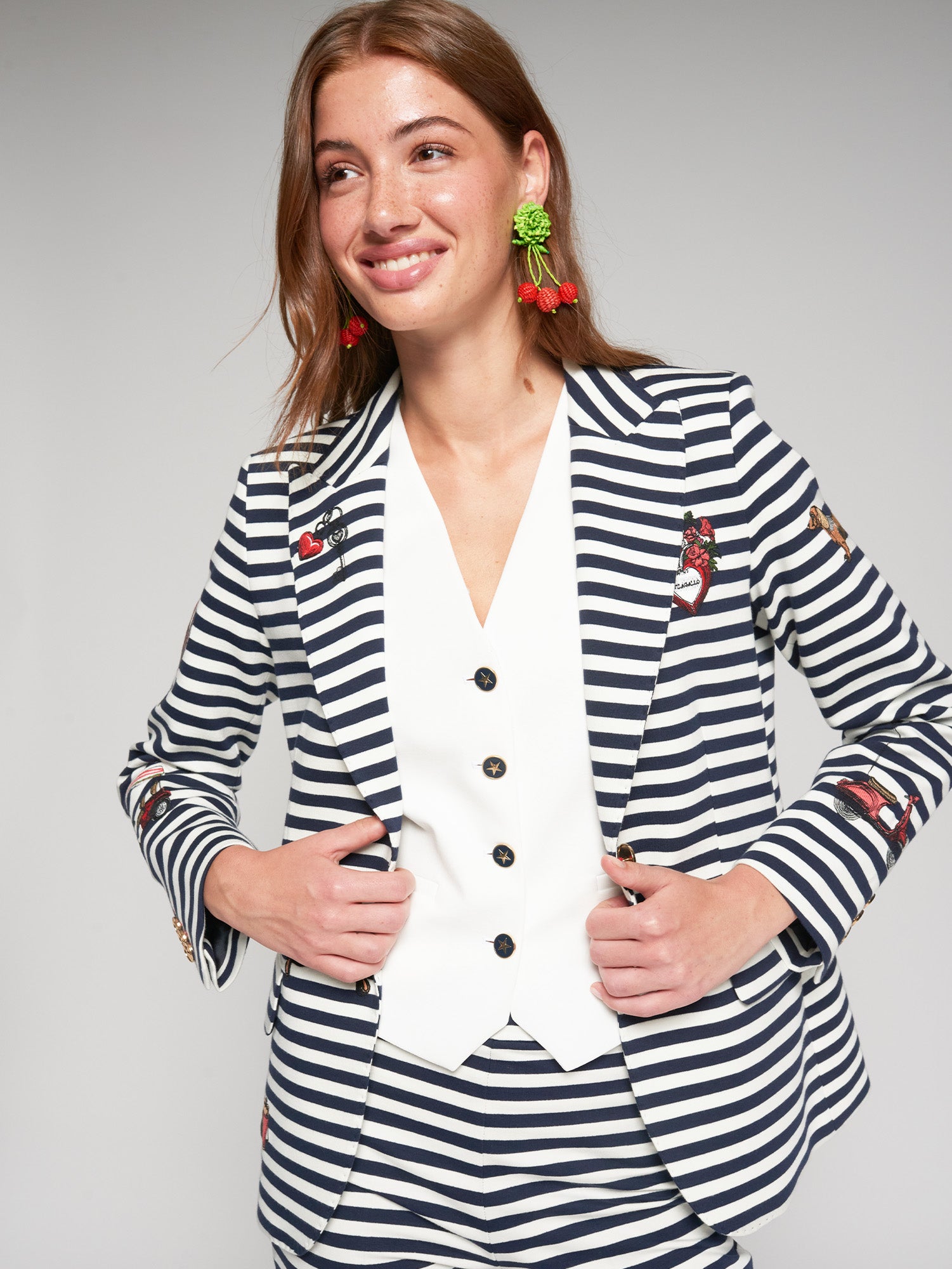CHAQUETA MARINERA RAYAS ILUSTRACIONES