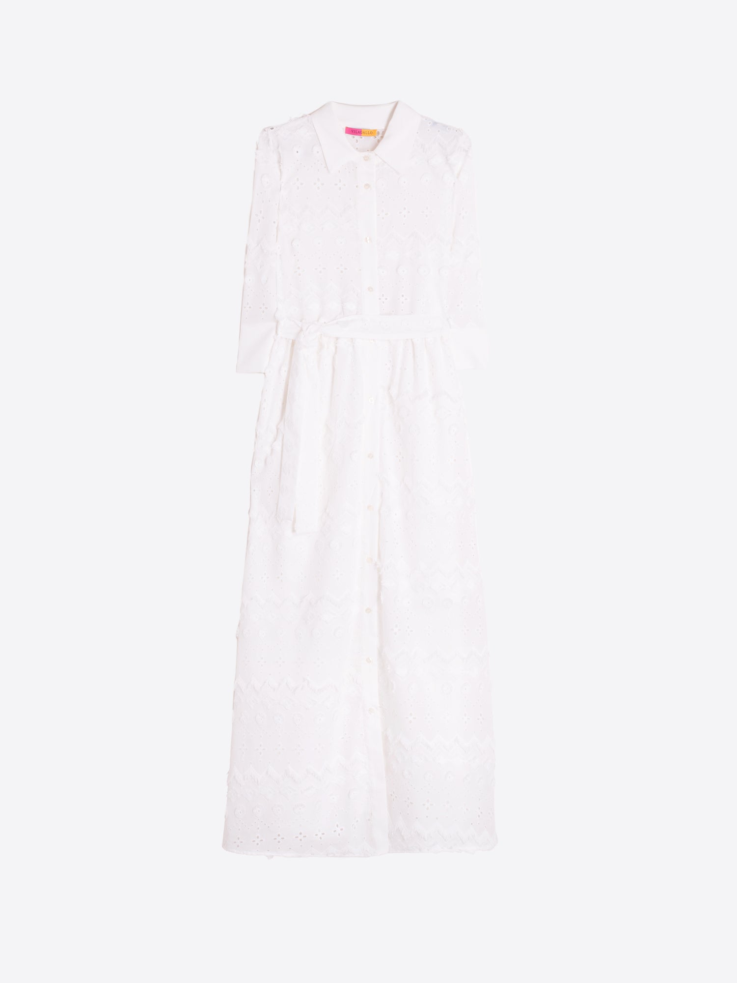 VESTIDO BLANCO BORDADO CINTURON