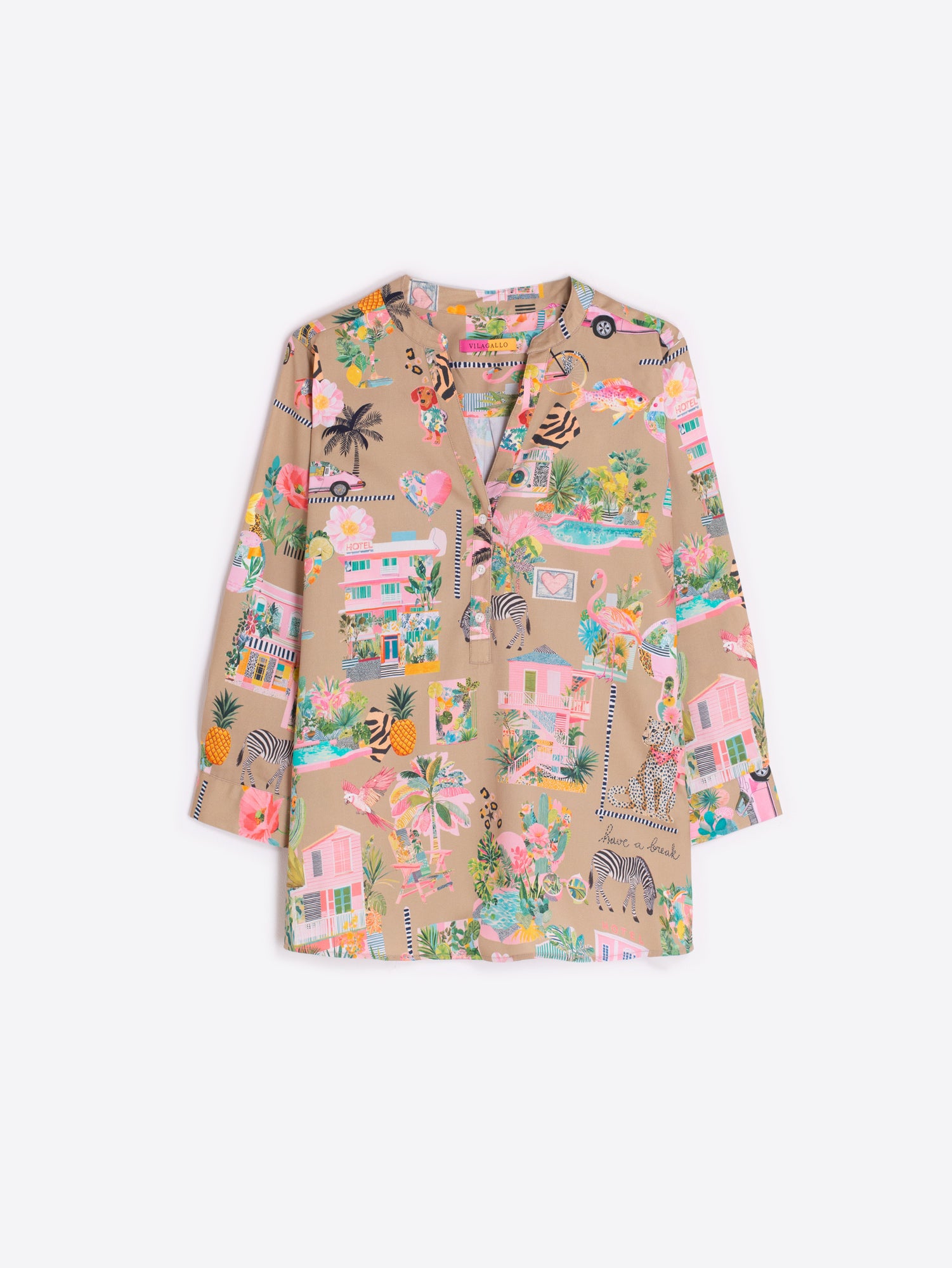 CAMISA ESTAMPADO SAFARI ROSA