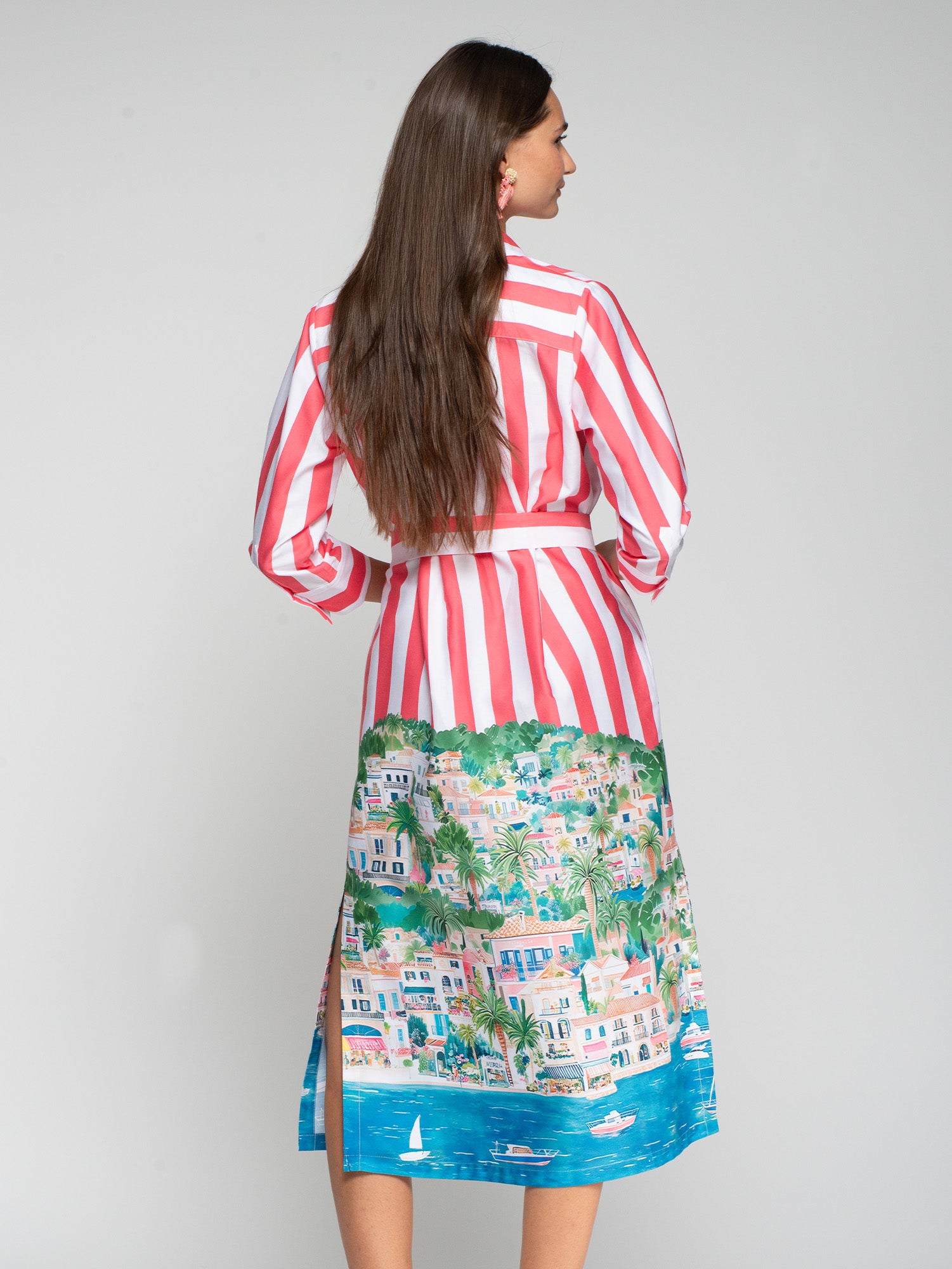 VESTIDO CAMISERO RAYAS ESTAMPADO COSTA