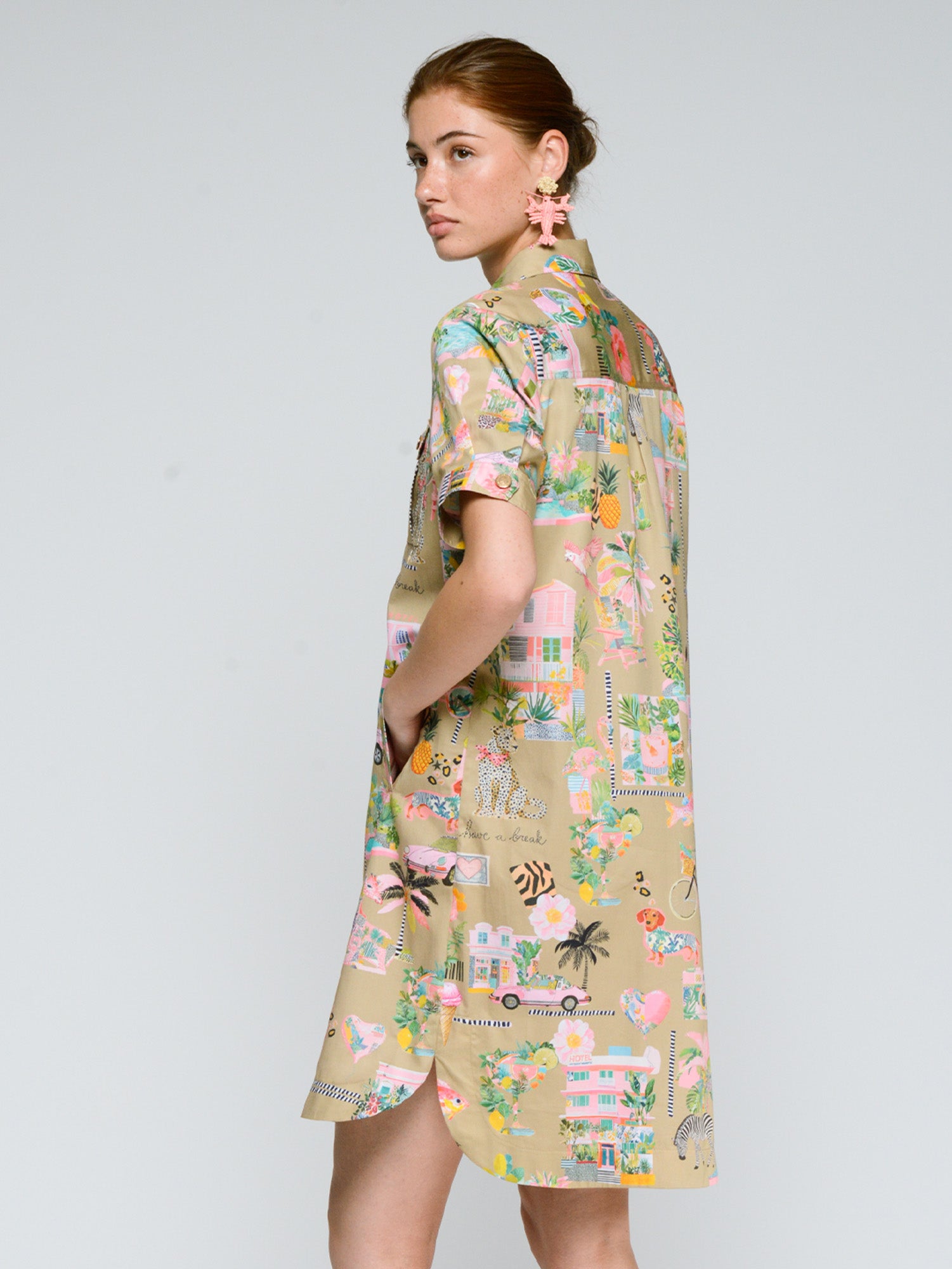 VESTIDO CAMISERO ESTAMPADO ARENA
