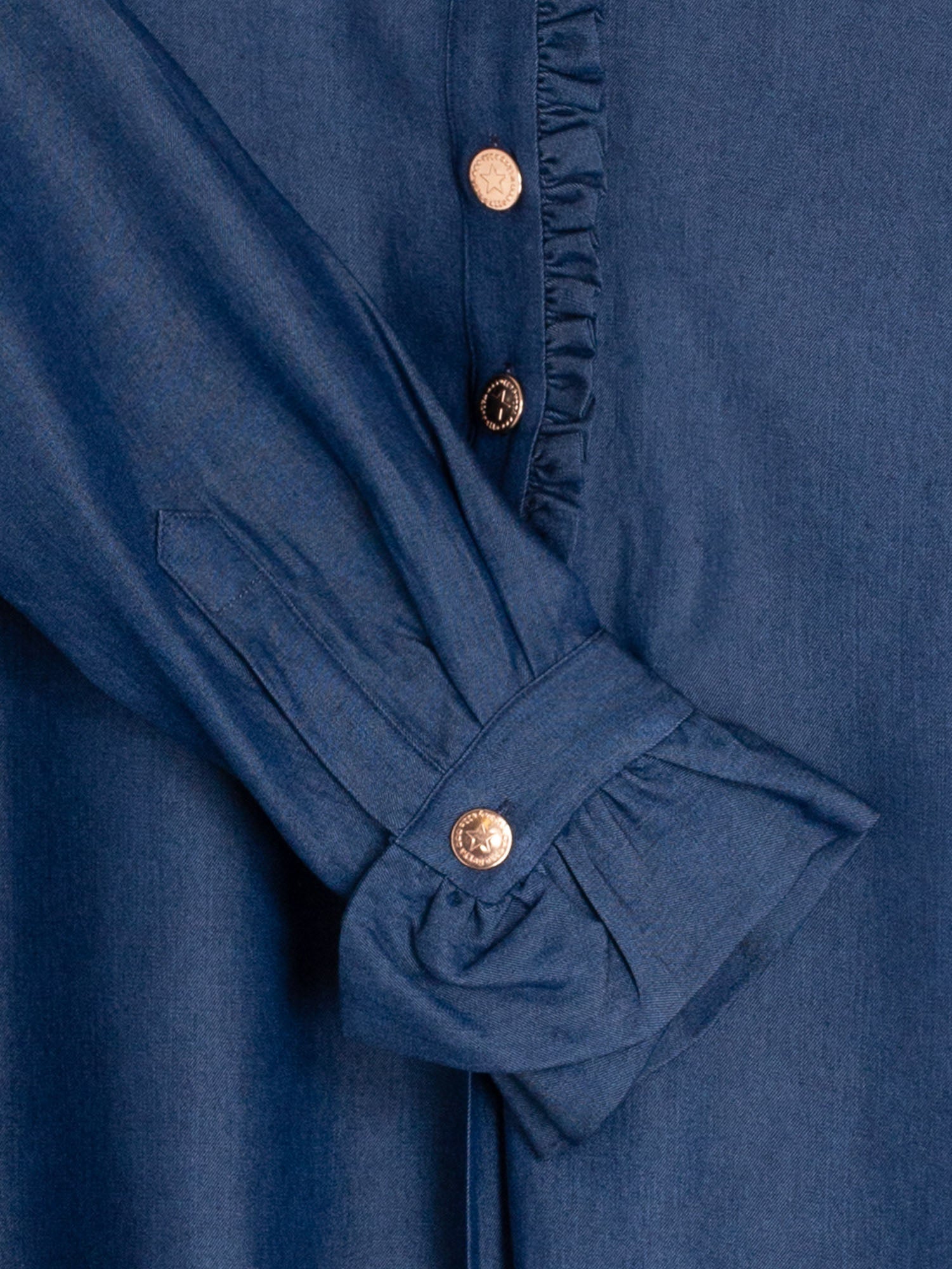 VESTIDO DENIM AZUL VOLANTES