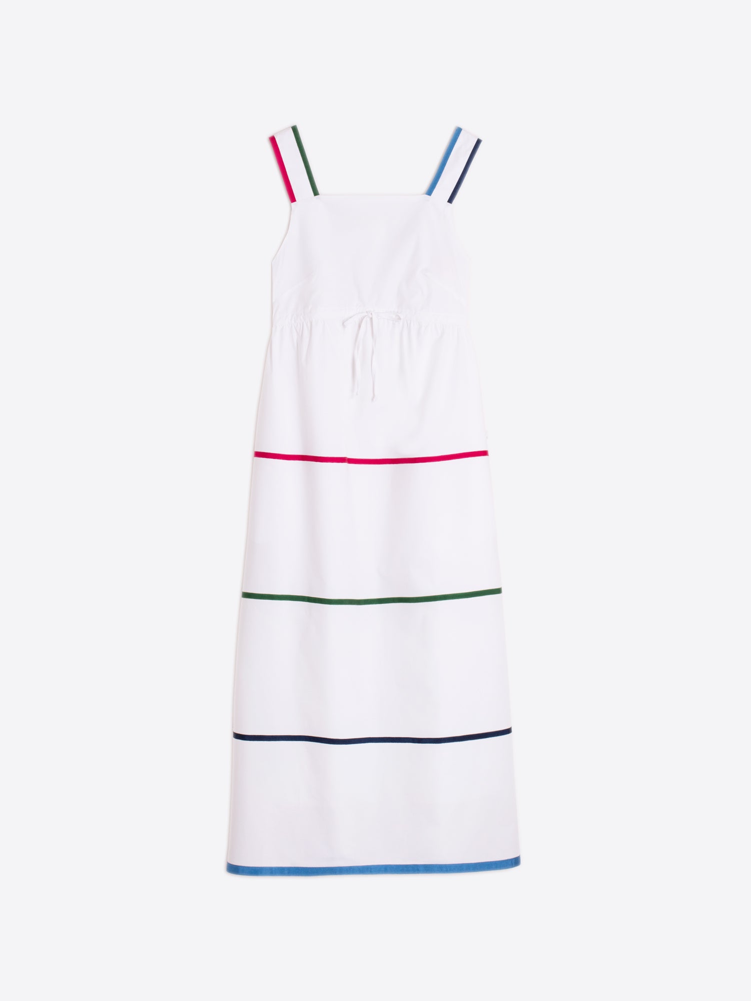 VESTIDO BLANCO TIRANTES FRANJAS COLORES