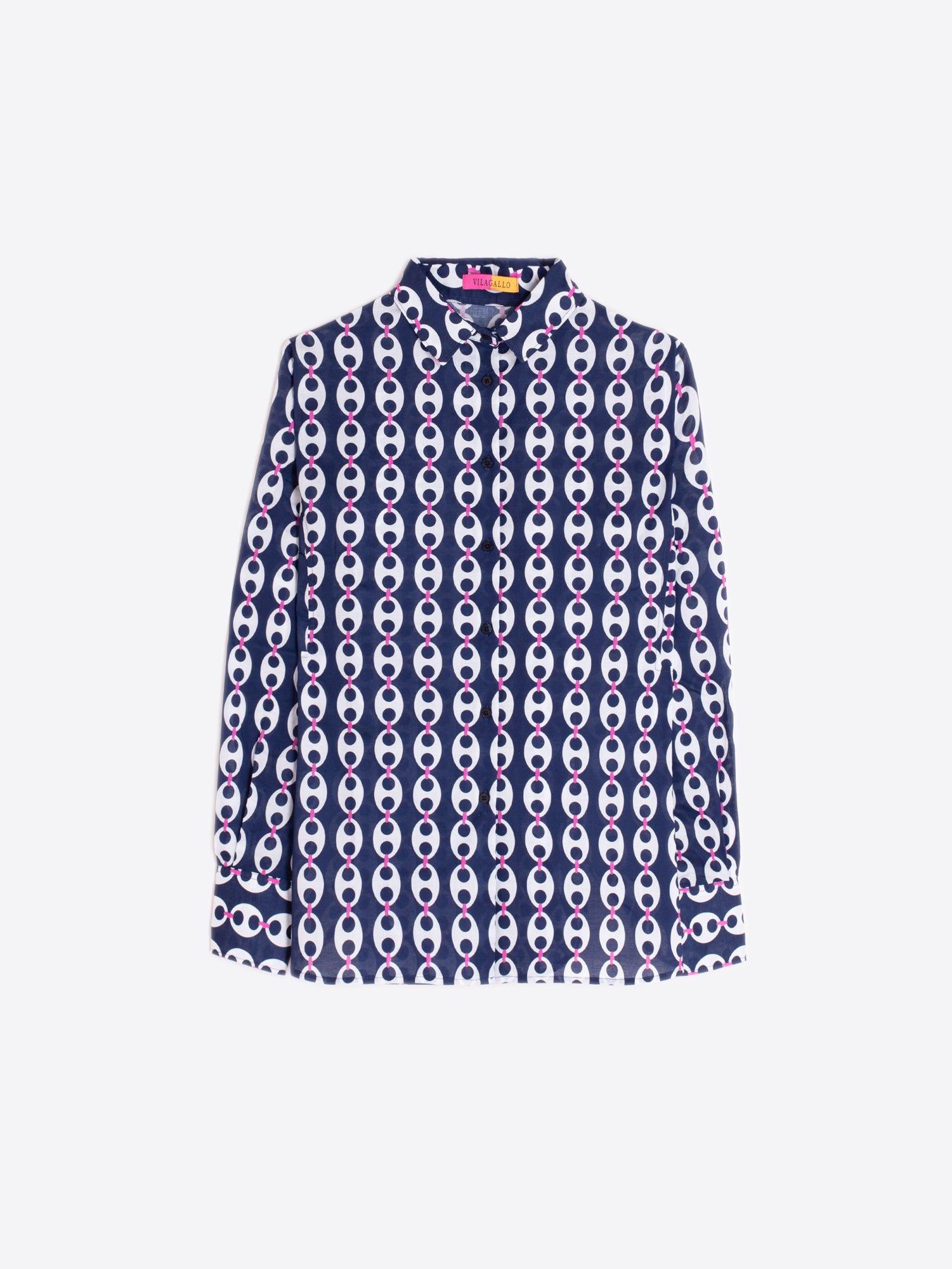 CAMISA ESTAMPADO GEOMÉTRICO AZUL MARINO