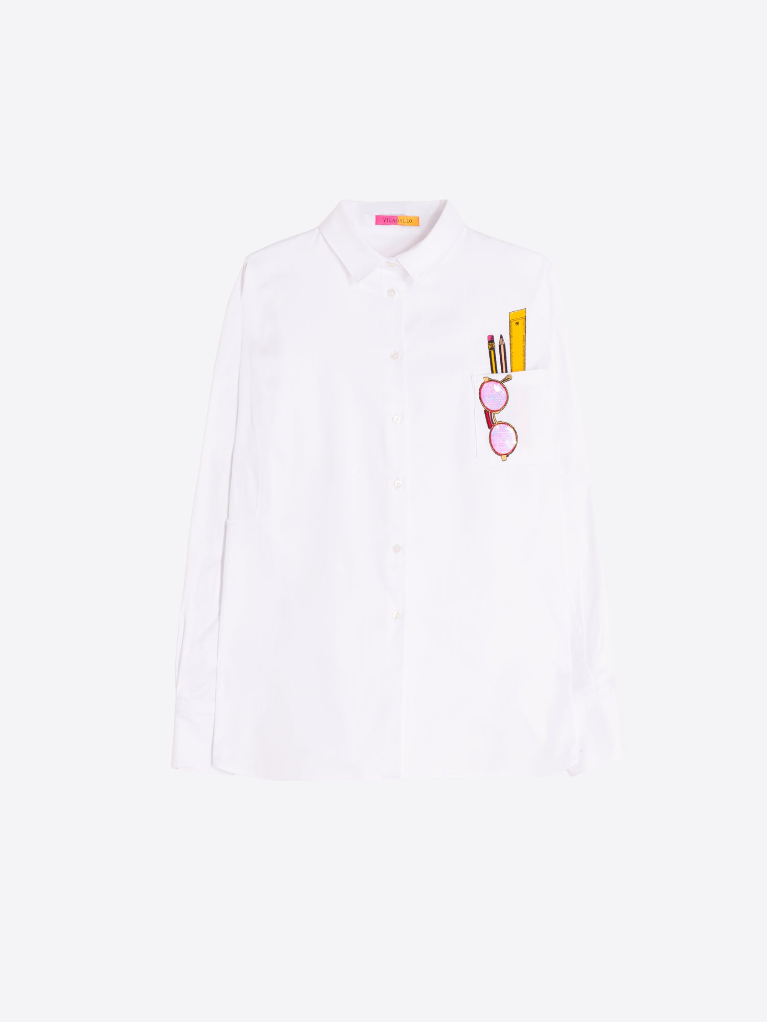 CAMISA BLANCA BOLSILLO ILUSTRADO