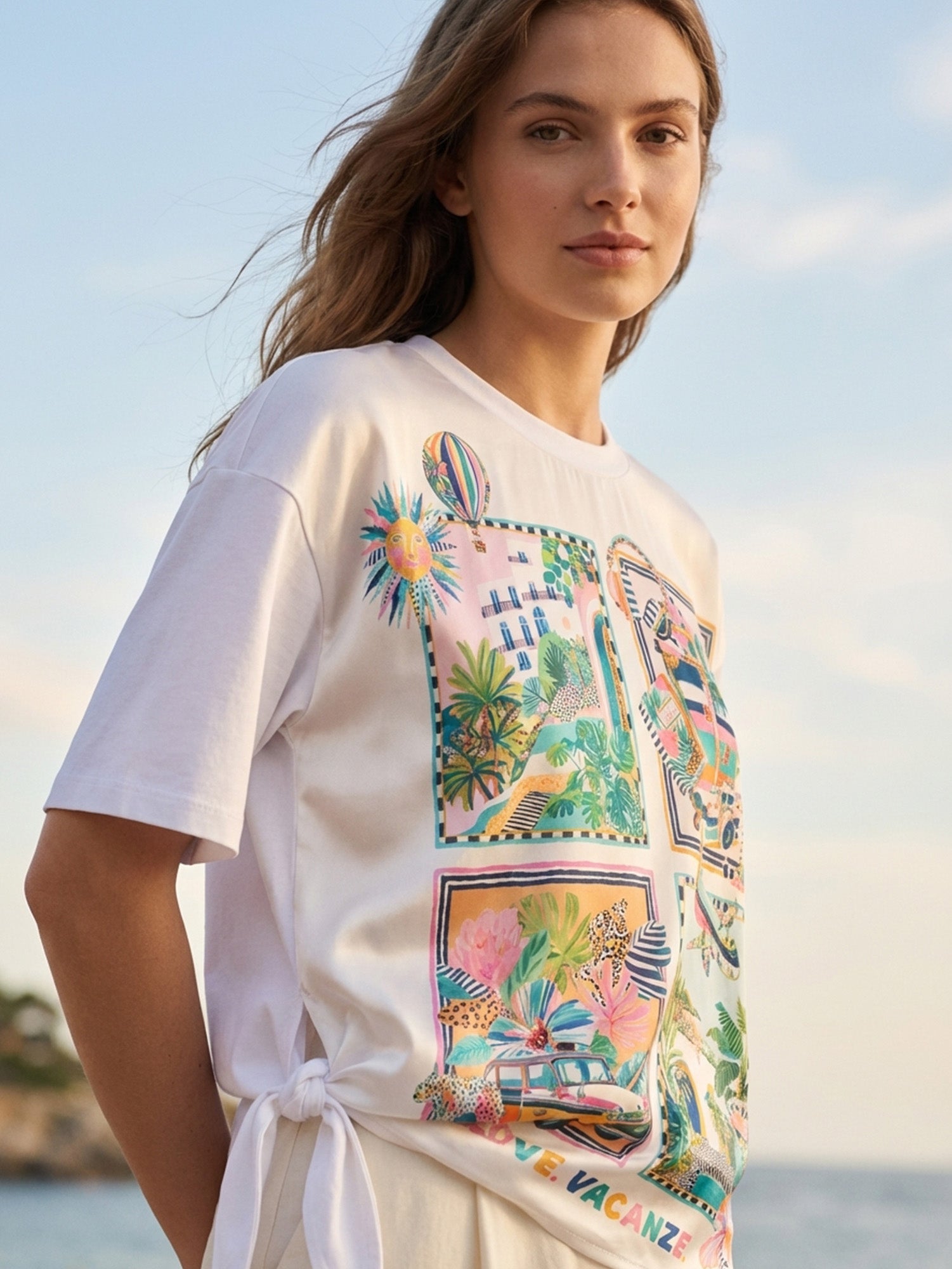 CAMISETA ESTAMPADO VACANZE LAZO LATERAL