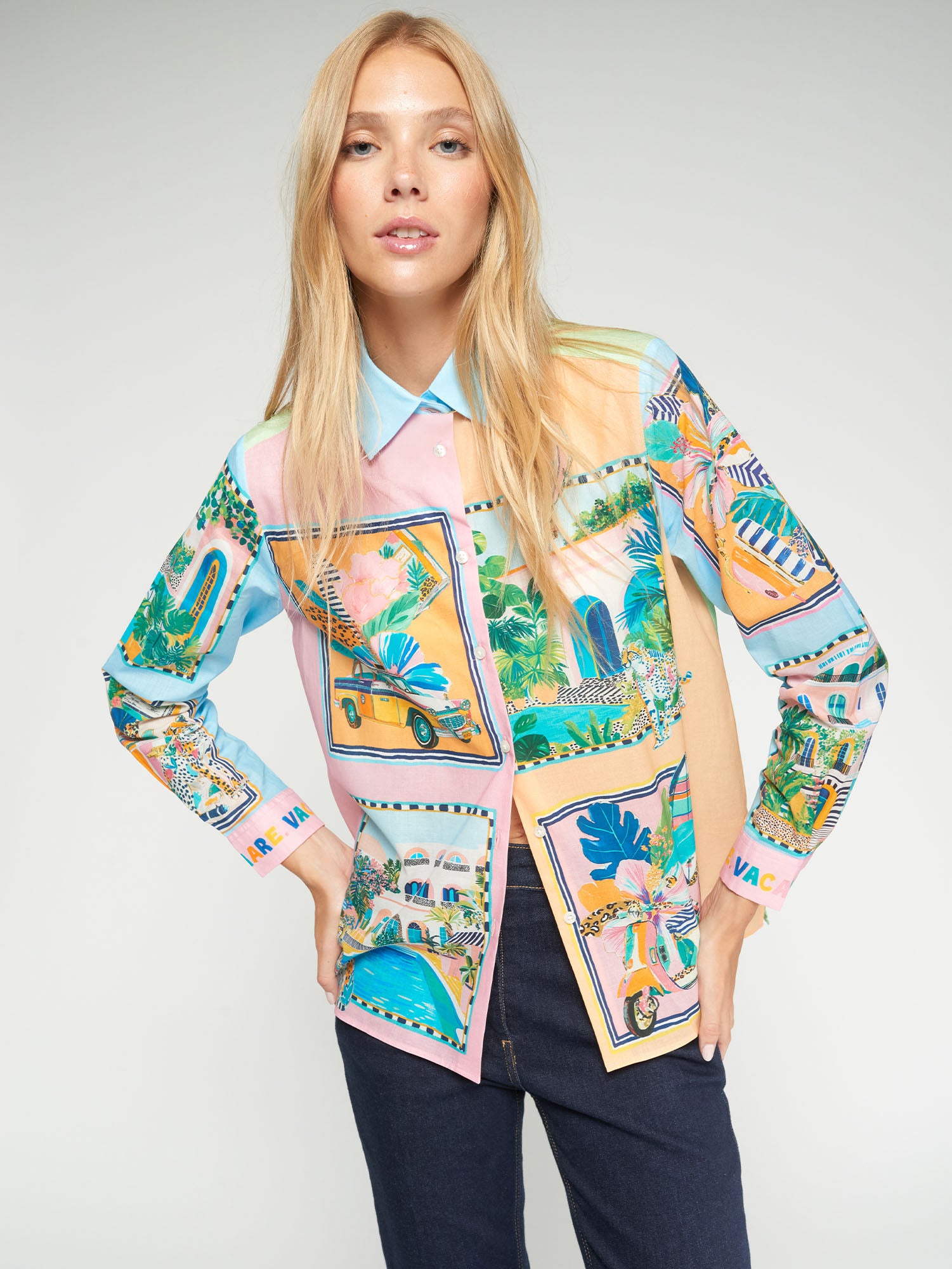 CAMISA ESTAMPADO ESCENAS DE VIAJE