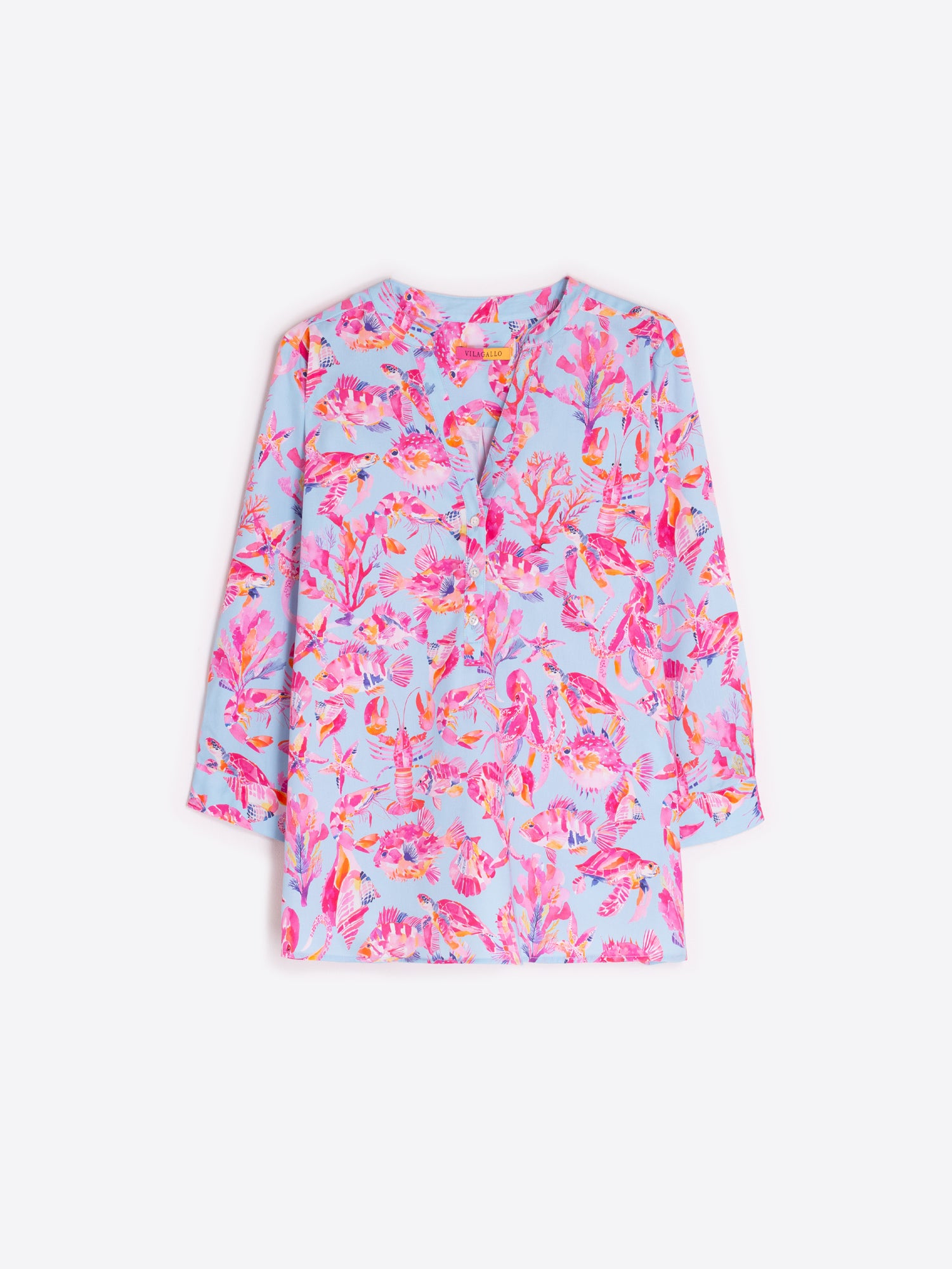 CAMISA CARLOTA FONDO DE MAR PRINT
