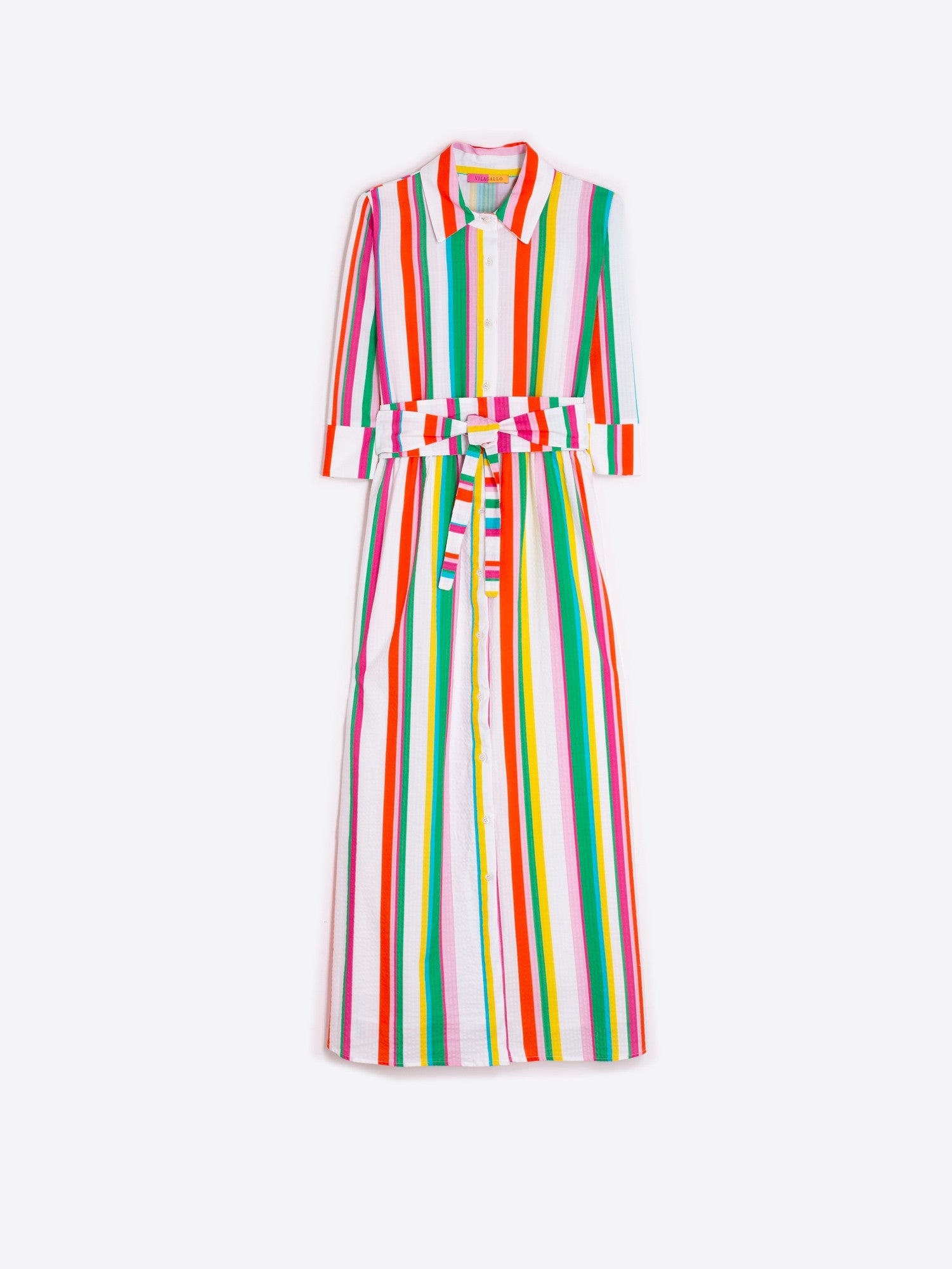 VESTIDO MIDI RAYAS MULTICOLOR