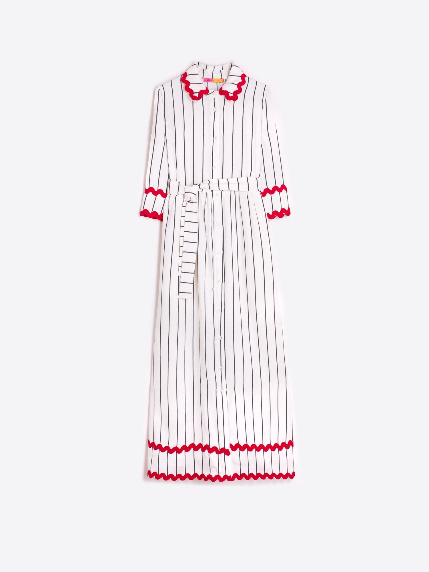 VESTIDO RAYAS DIPLOMATICO ONDULINA ROJA