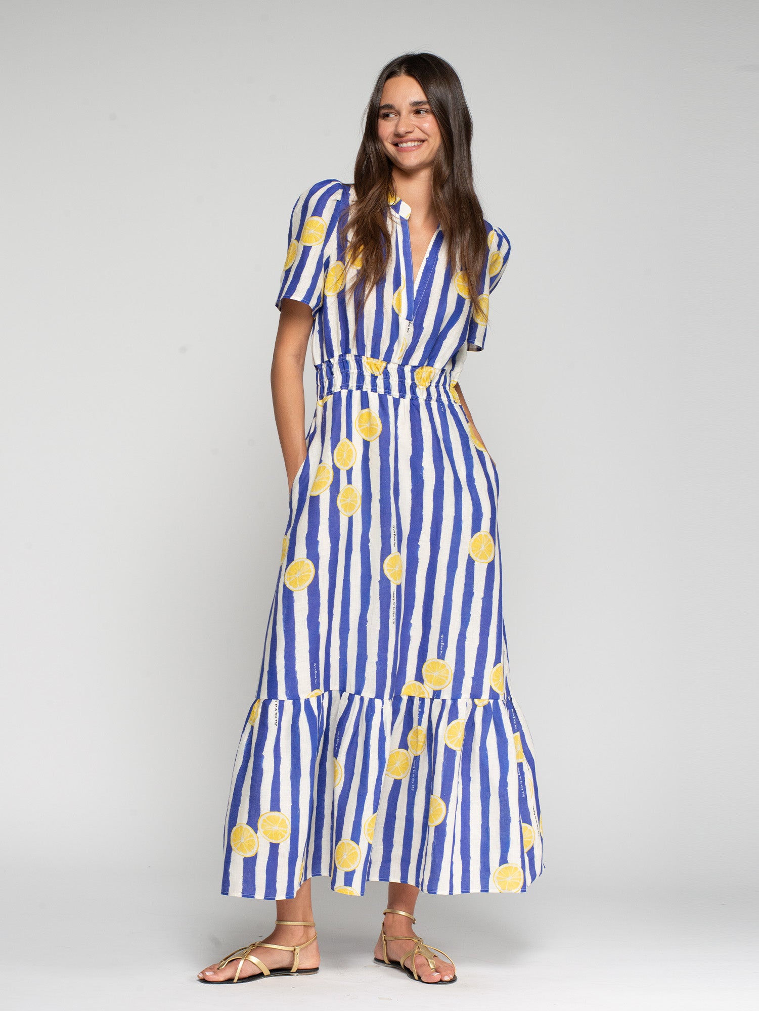 VESTIDO RAYAS LIMONES