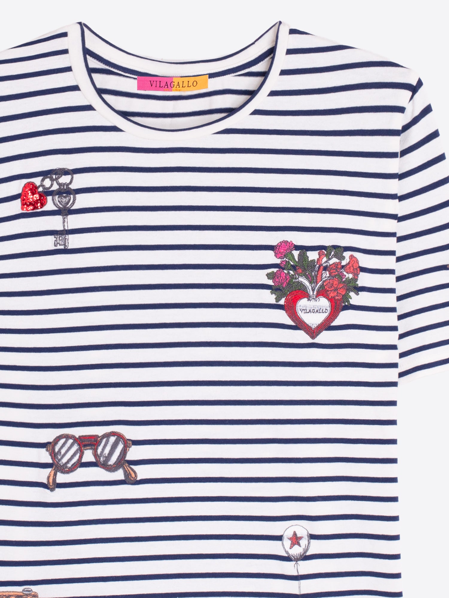 CAMISETA MARINERA PARCHES ILUSTRADOS